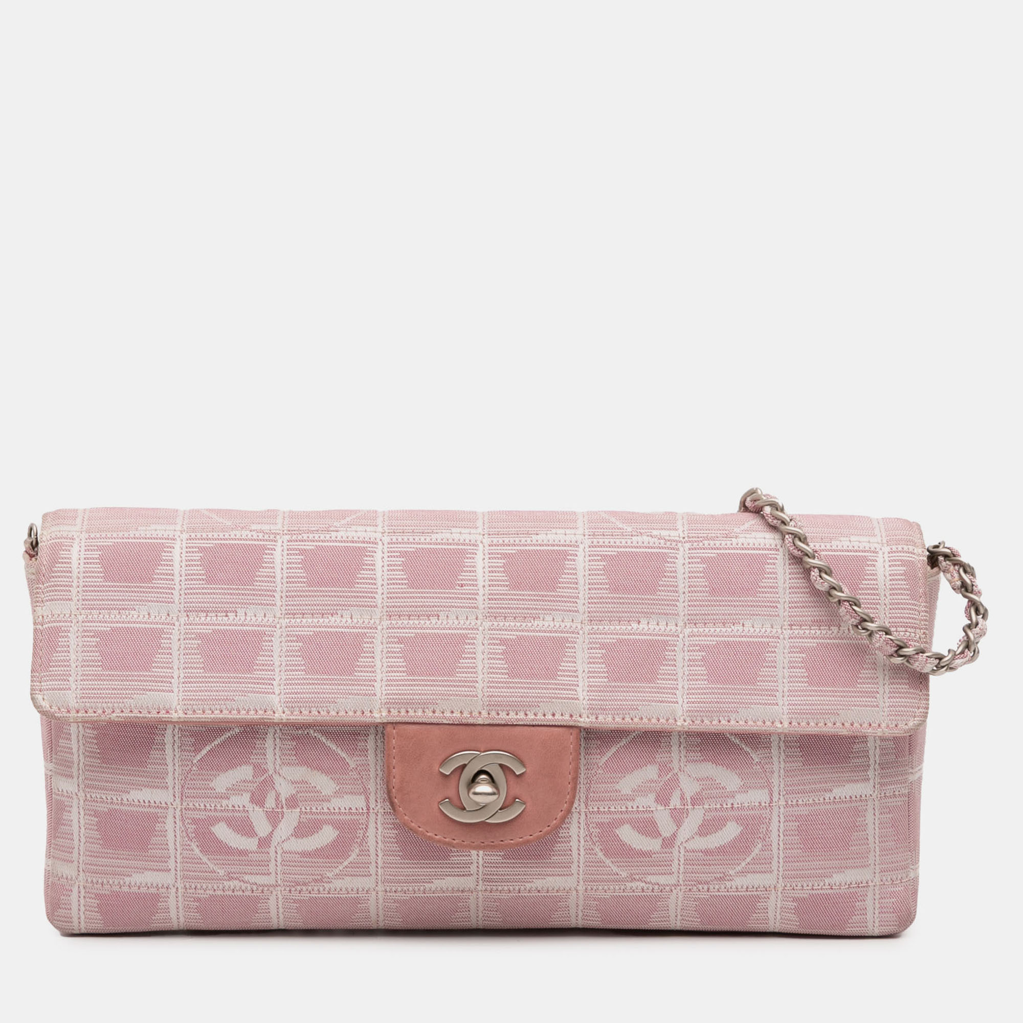 

Chanel Pink New Travel Line Nylon East West Flap