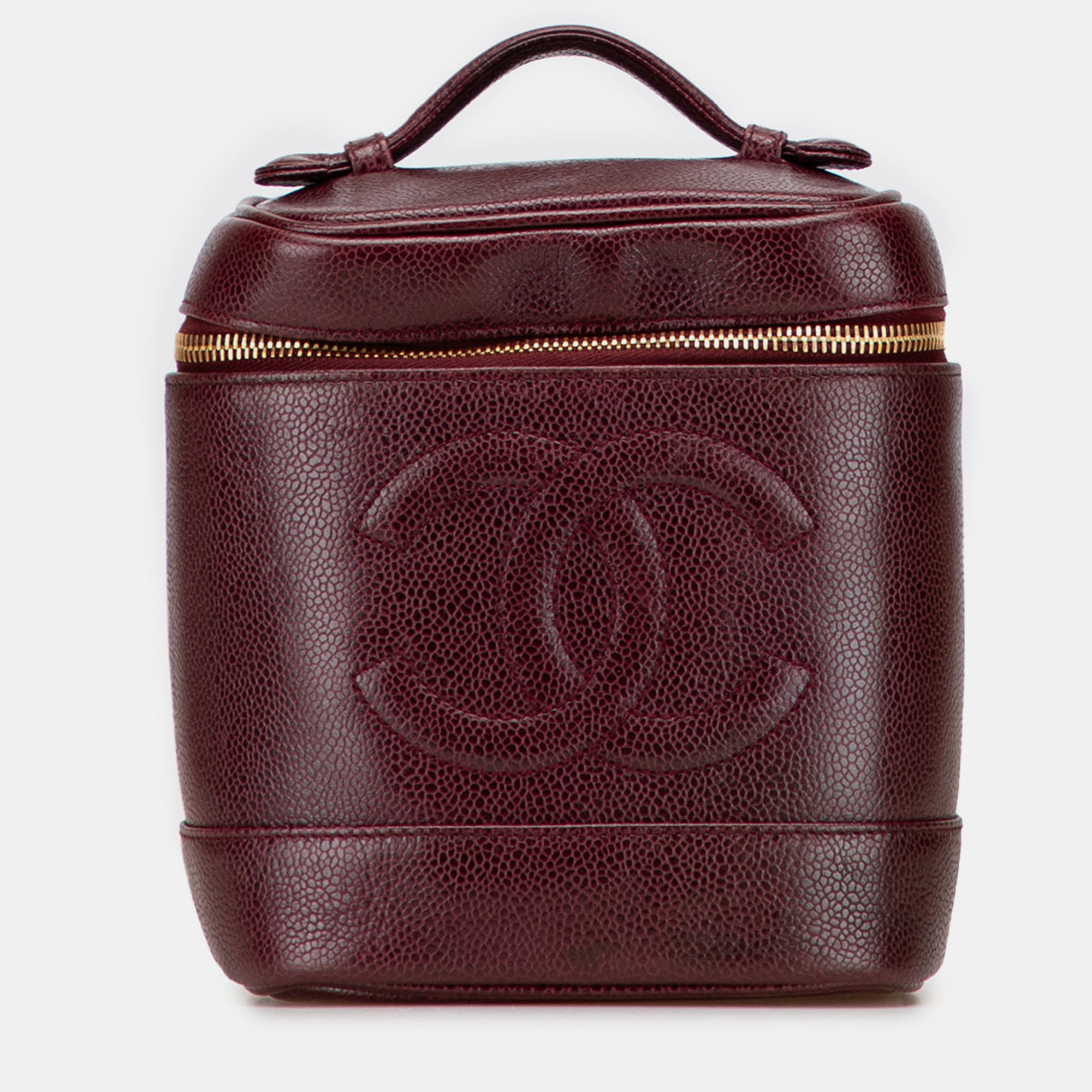 

Chanel Chanel CC Caviar Vanity Bag, Burgundy