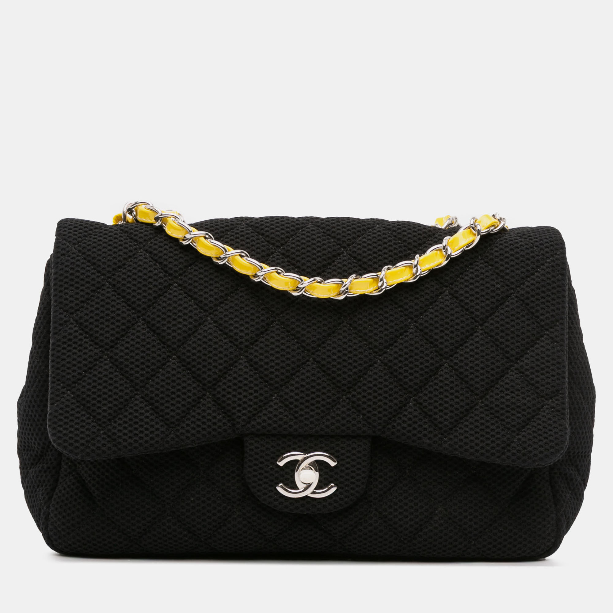 

Chanel Black Jumbo Classic Jersey Single Flap