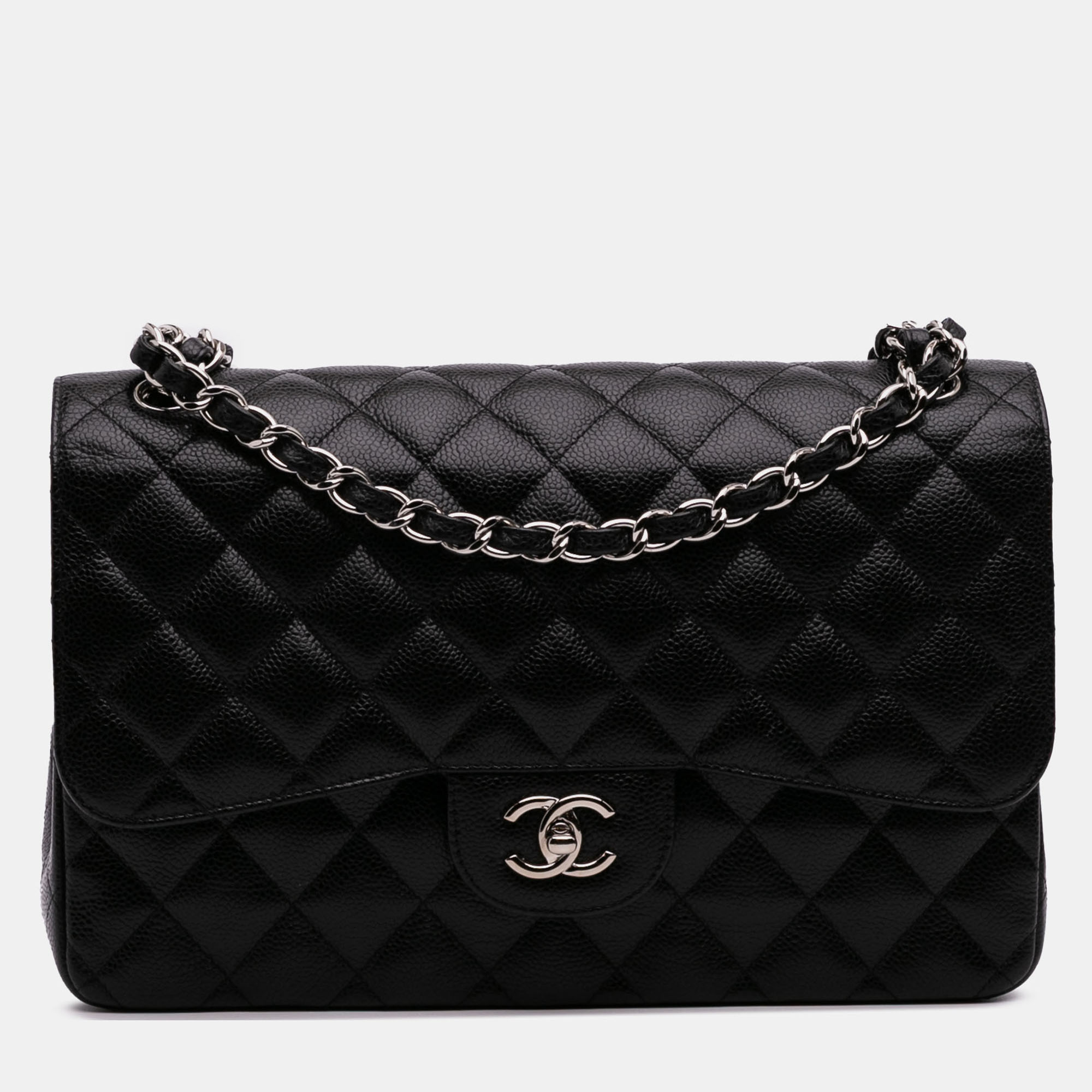 

Chanel Black Jumbo Classic Caviar Double Flap