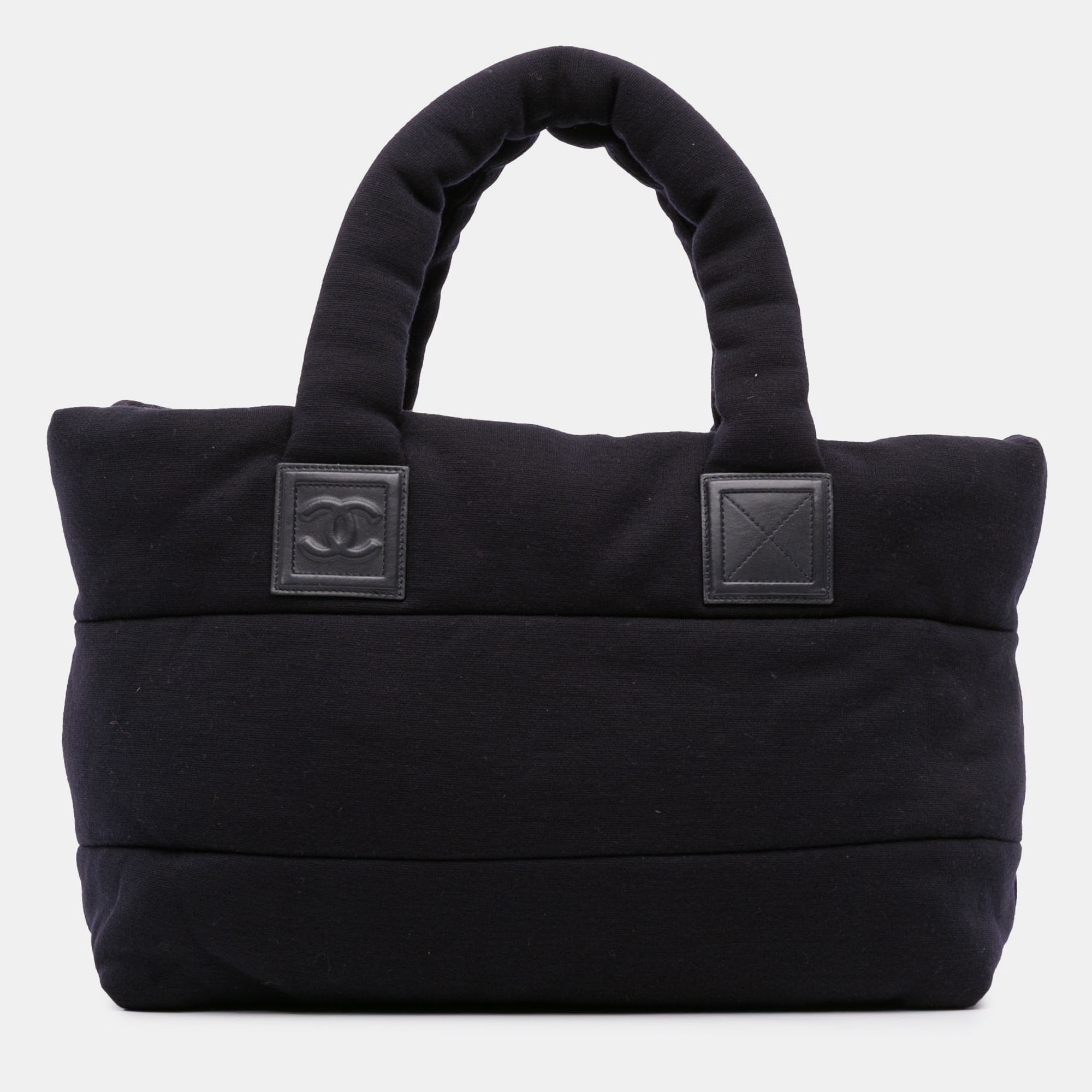 

Chanel Navy Blue Medium Jersey Lambskin Reversible Coco Cocoon Tote
