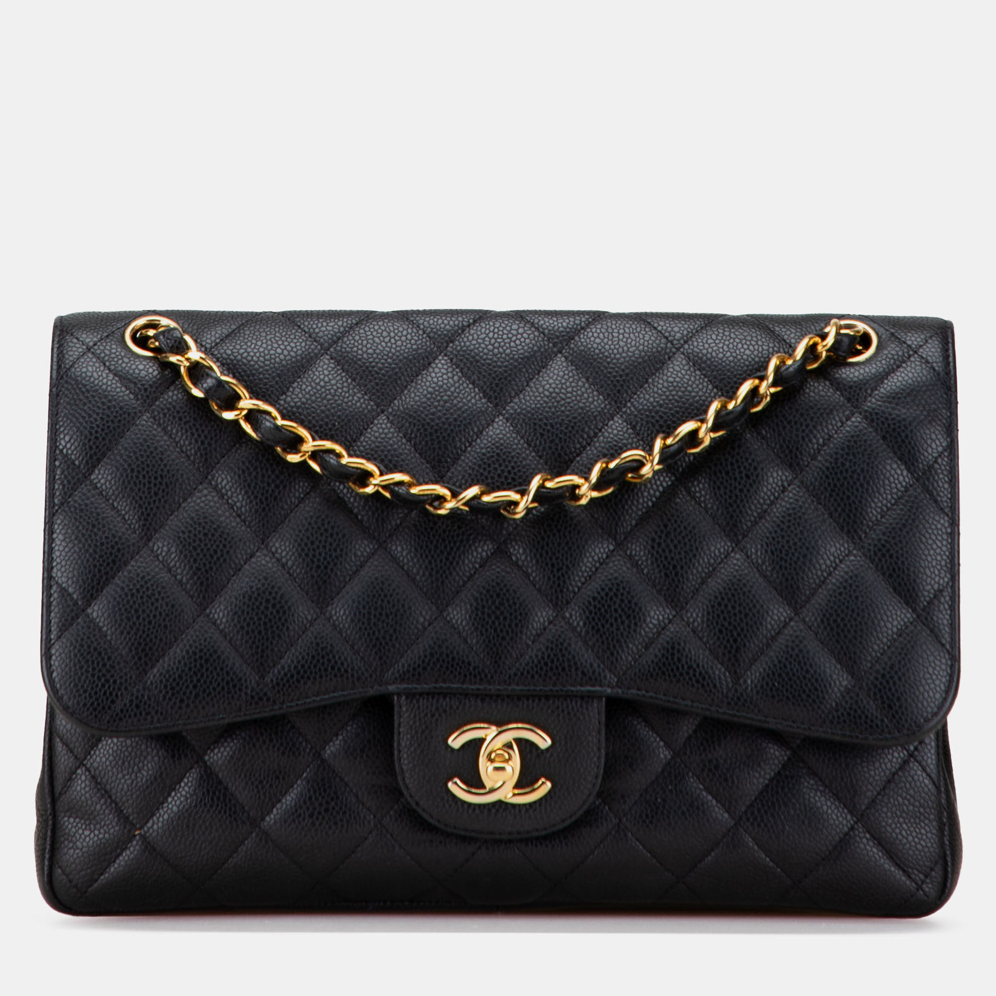 

Chanel Black Jumbo Classic Caviar Double Flap