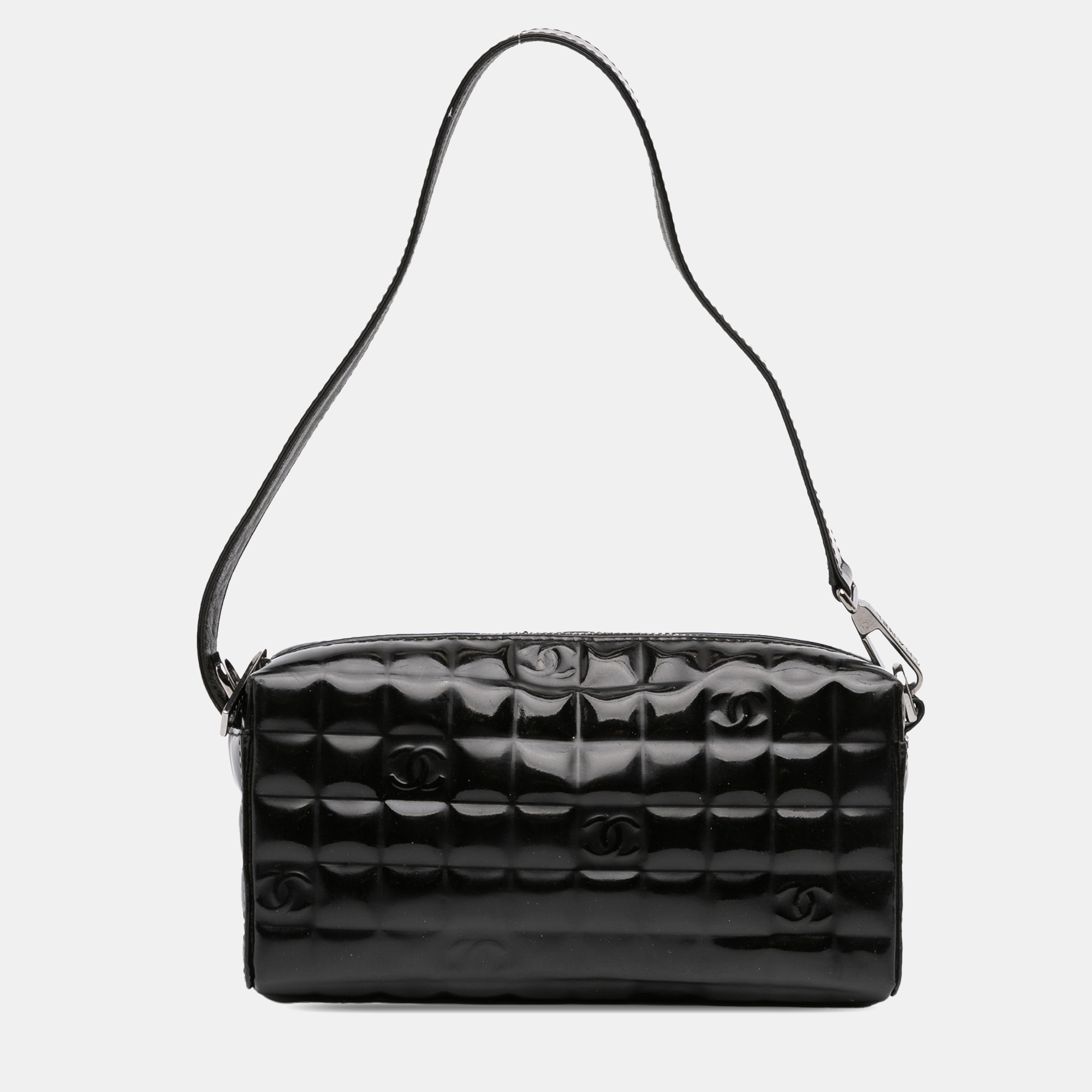 

Chanel Black CC Chocolate Bar Patent Shoulder Bag