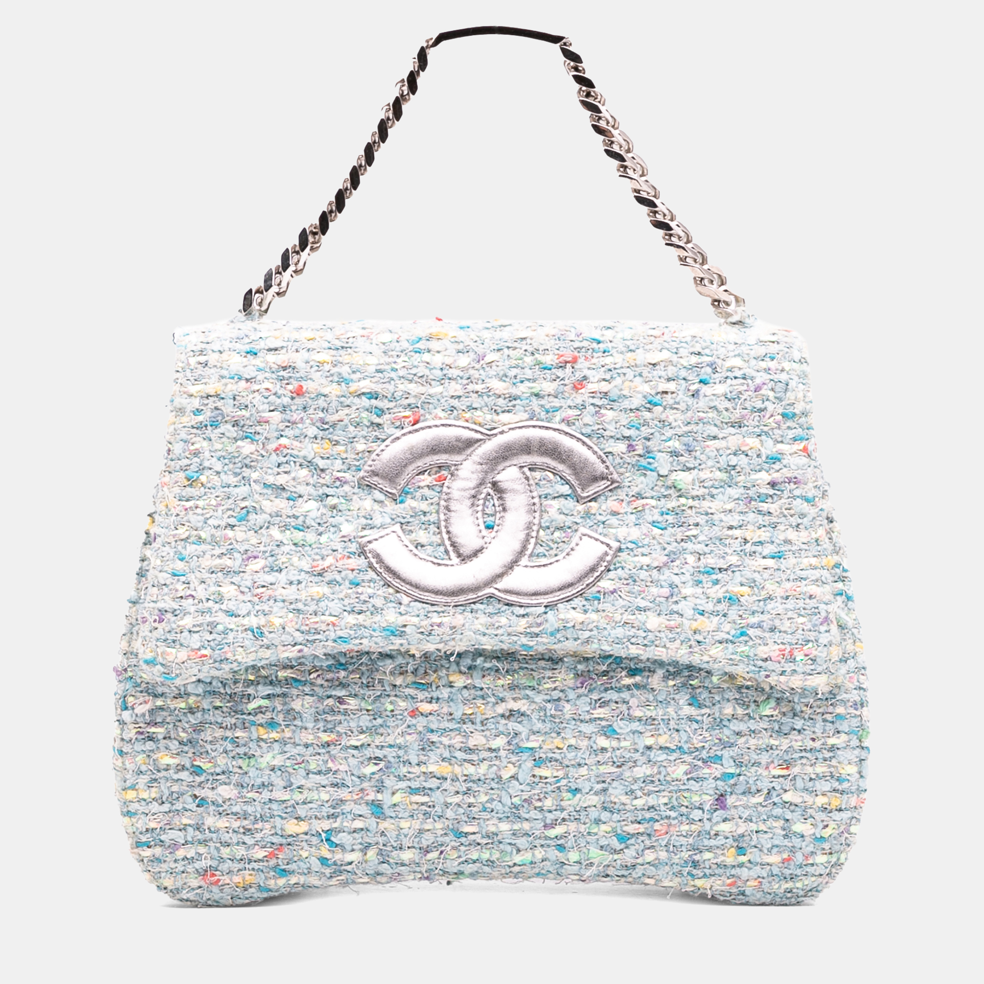 

Chanel Blue CC Confetti Tweed Flap