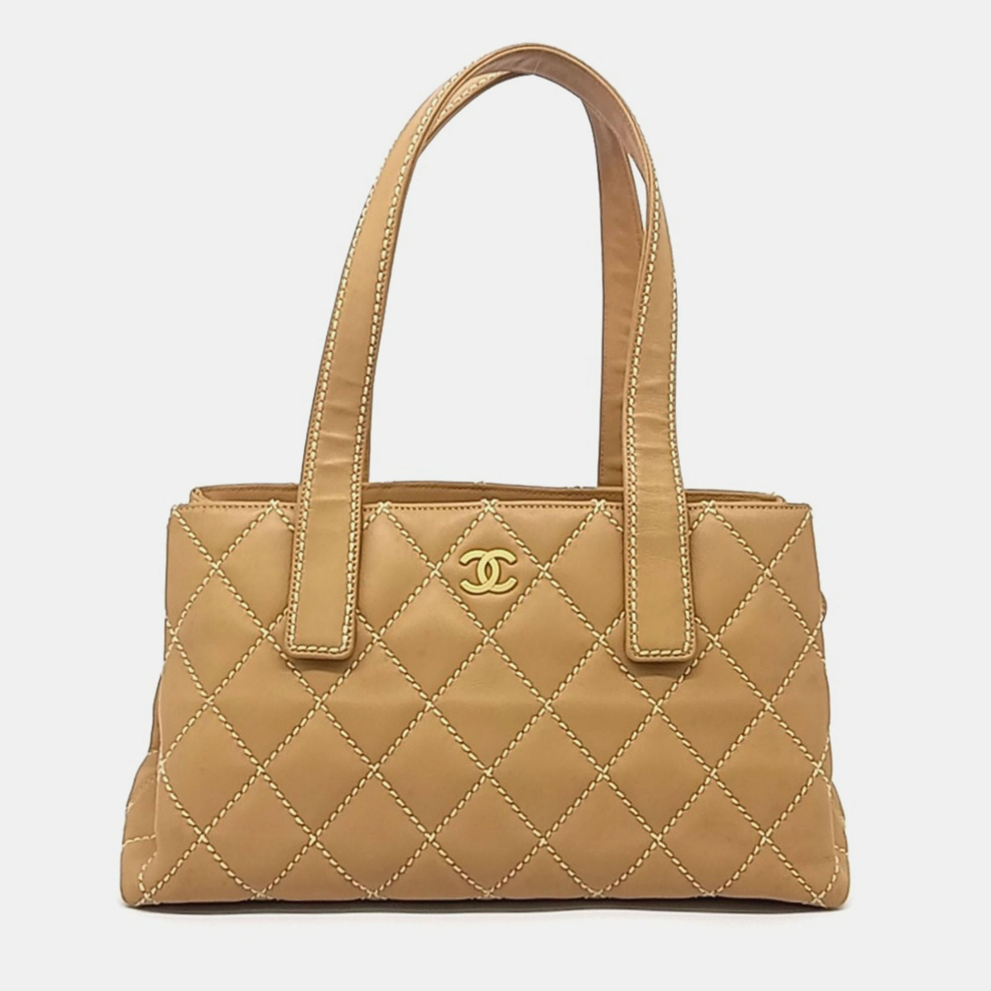 

Chanel Brown Leather Wild Stitch Tote Bag