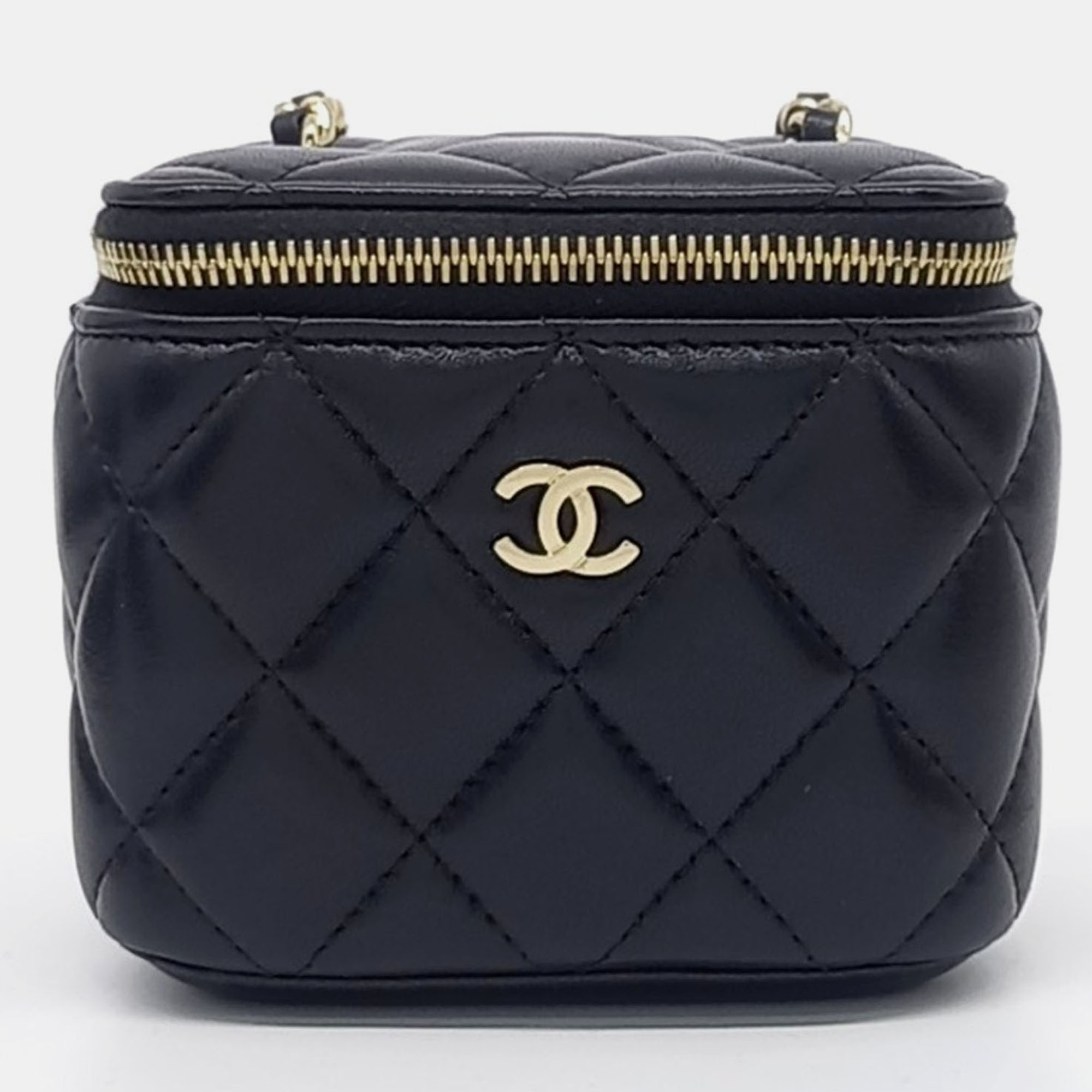 

Chanel Black Leather Mini Vanity Crossbody Bag
