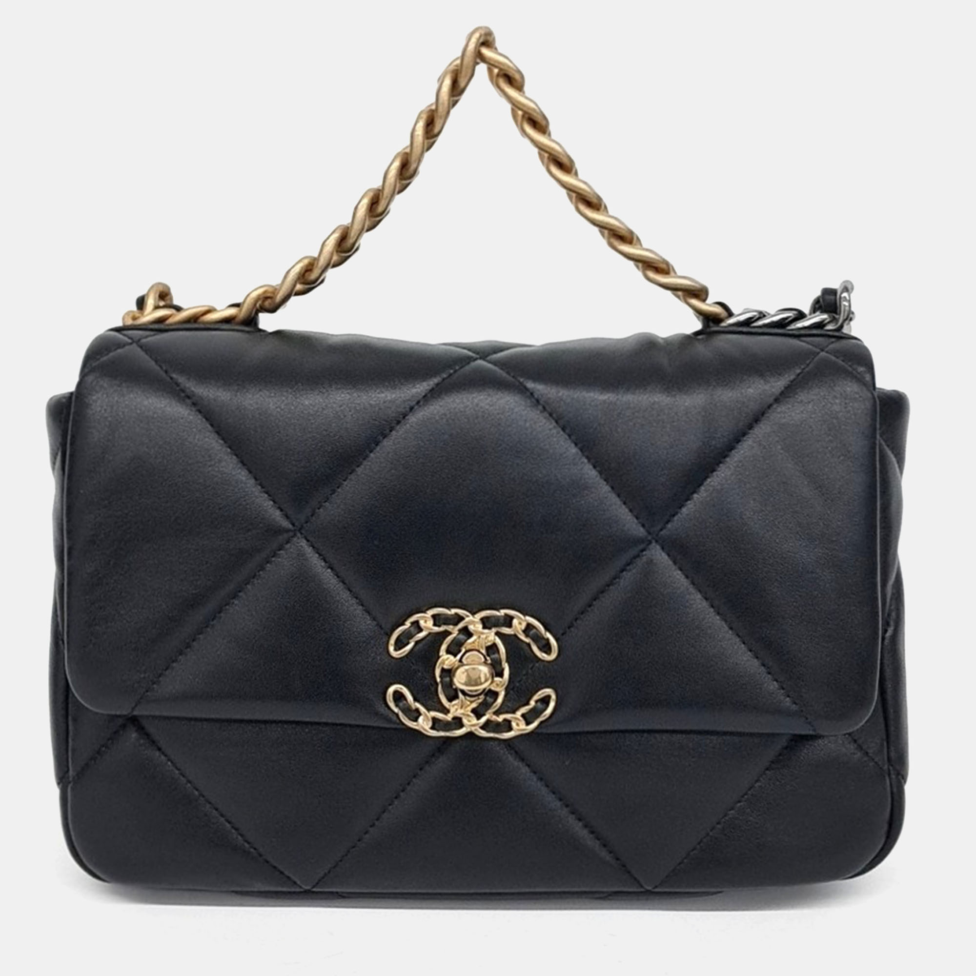 

Chanel Black Leather 19 Flap Bag Small