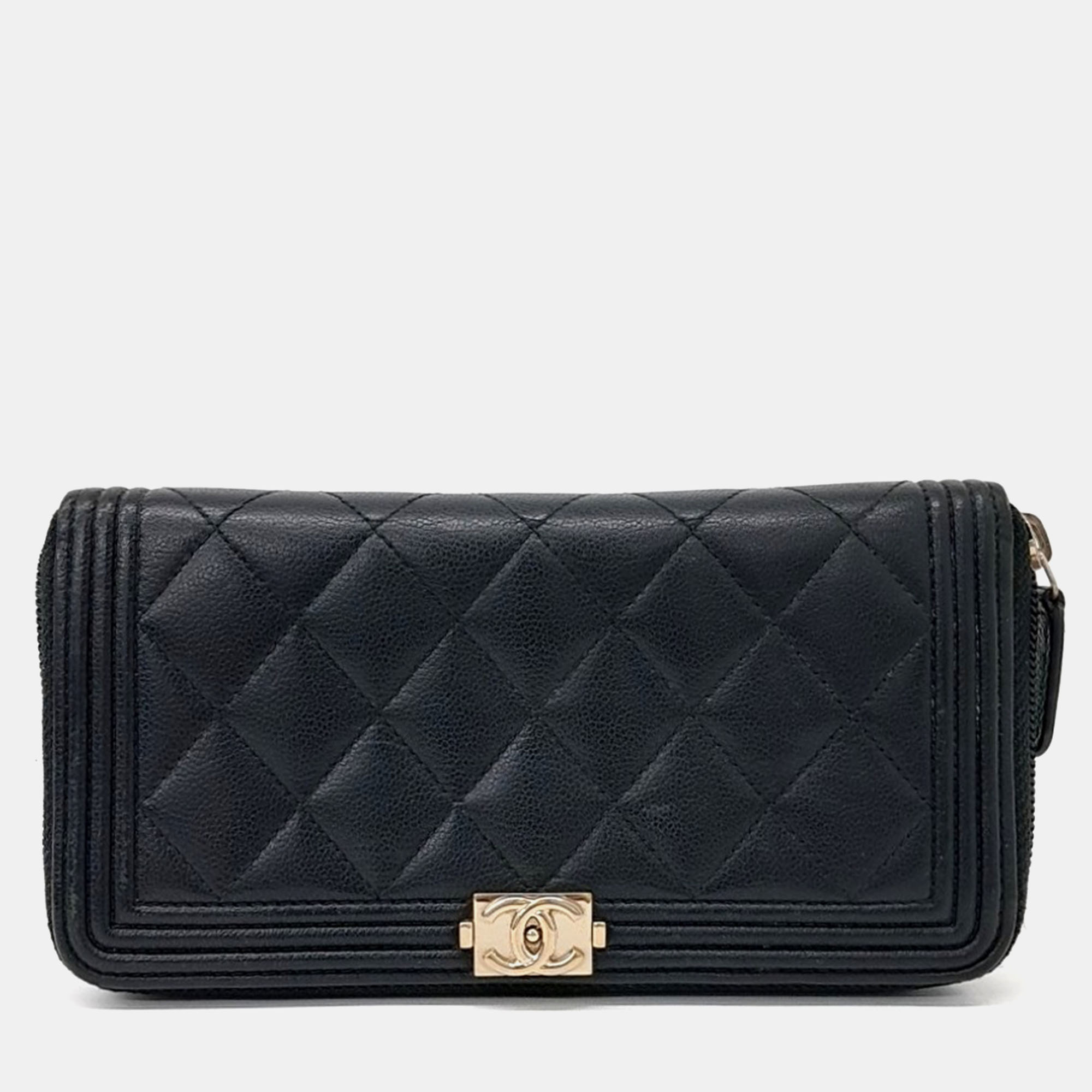 

Chanel Boy Long Wallet, Black