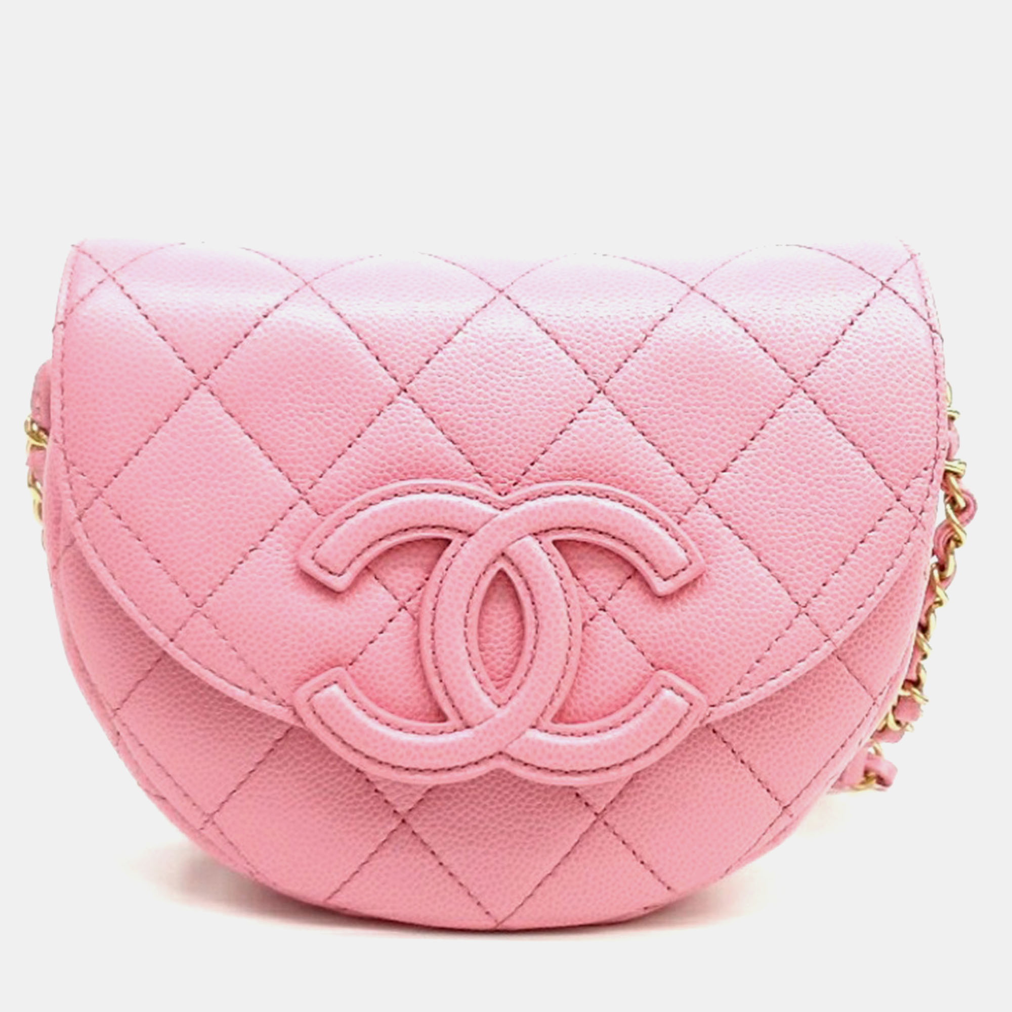 

Chanel Pink Leather Mini Messenger Bag