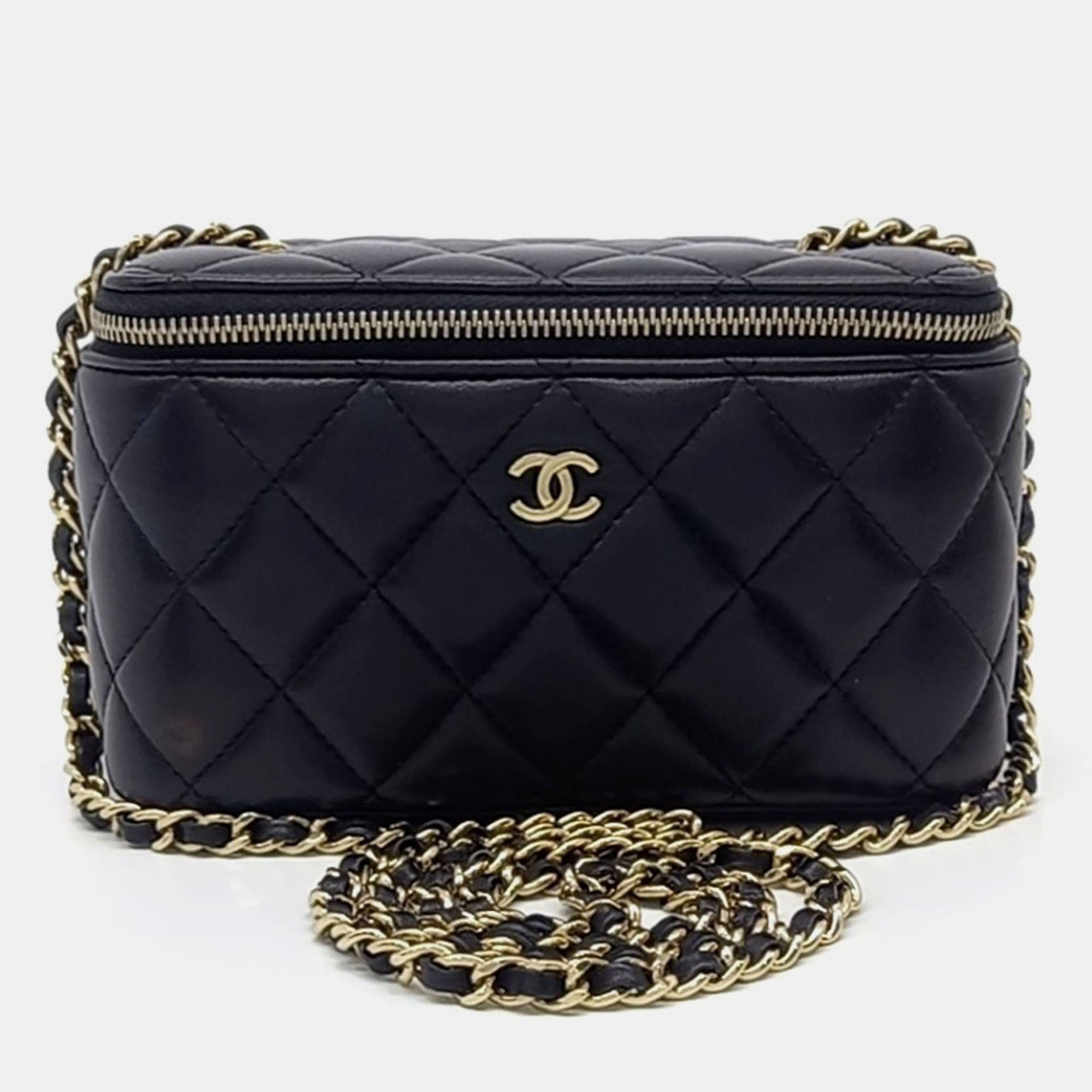 

Chanel Black Leather Vanity Crossbody Bag