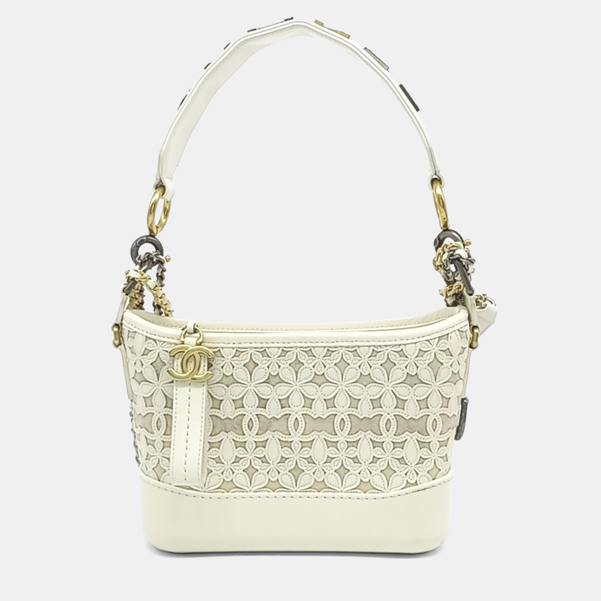 

Chanel White Leather Gabrielle Small Hobo Bag