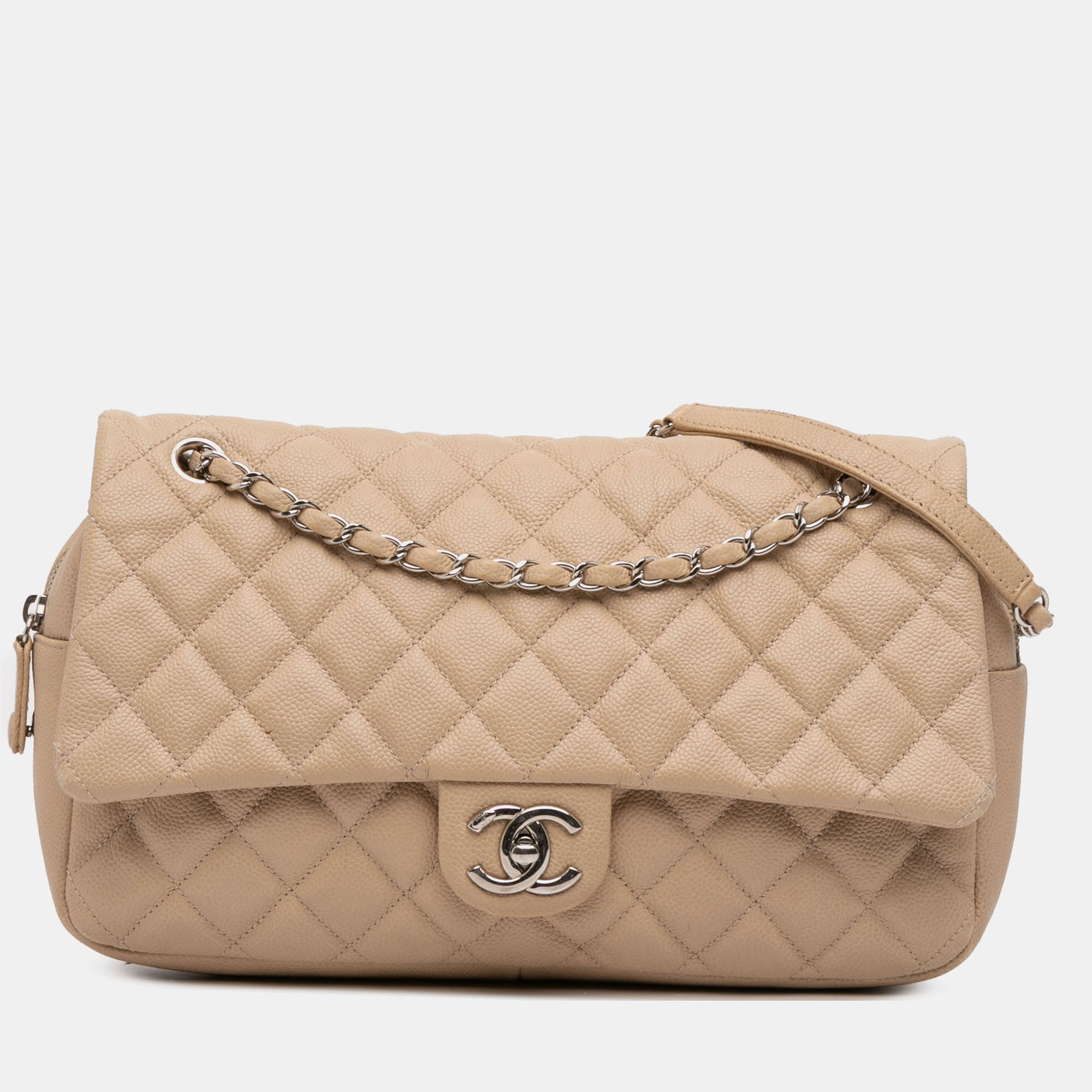 

Chanel Brown Jumbo Quilted Caviar Easy Flap