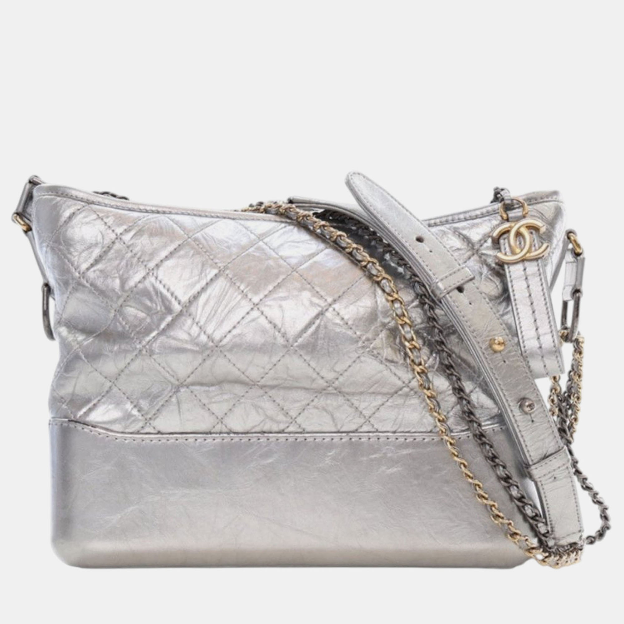 

Chanel Silver Medium Metallic Aged Calfskin Gabrielle Crossbody