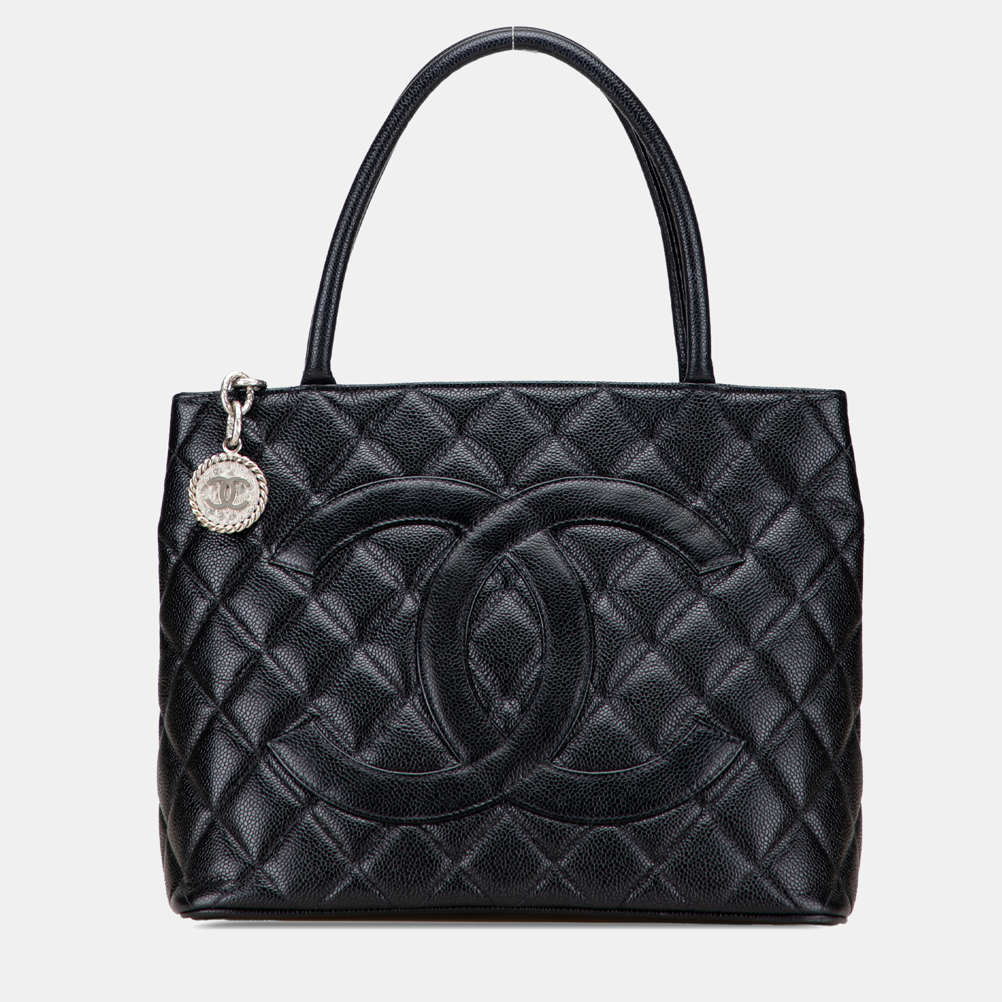 Pre-owned Chanel Black Caviar Medallion Tote