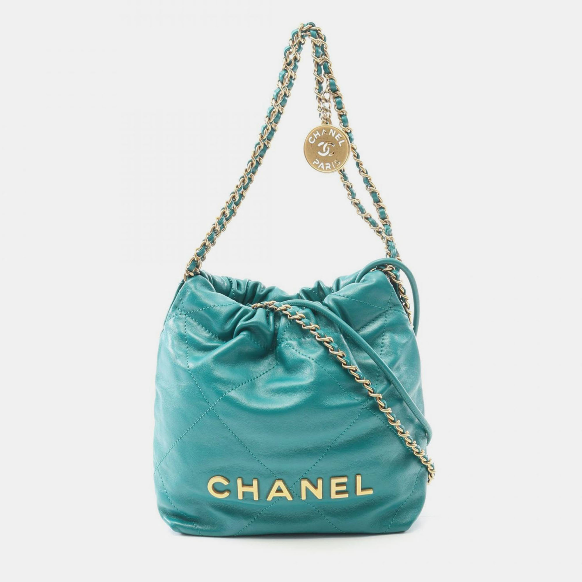

Chanel 22 Mini Leather Hobo Bag, Green