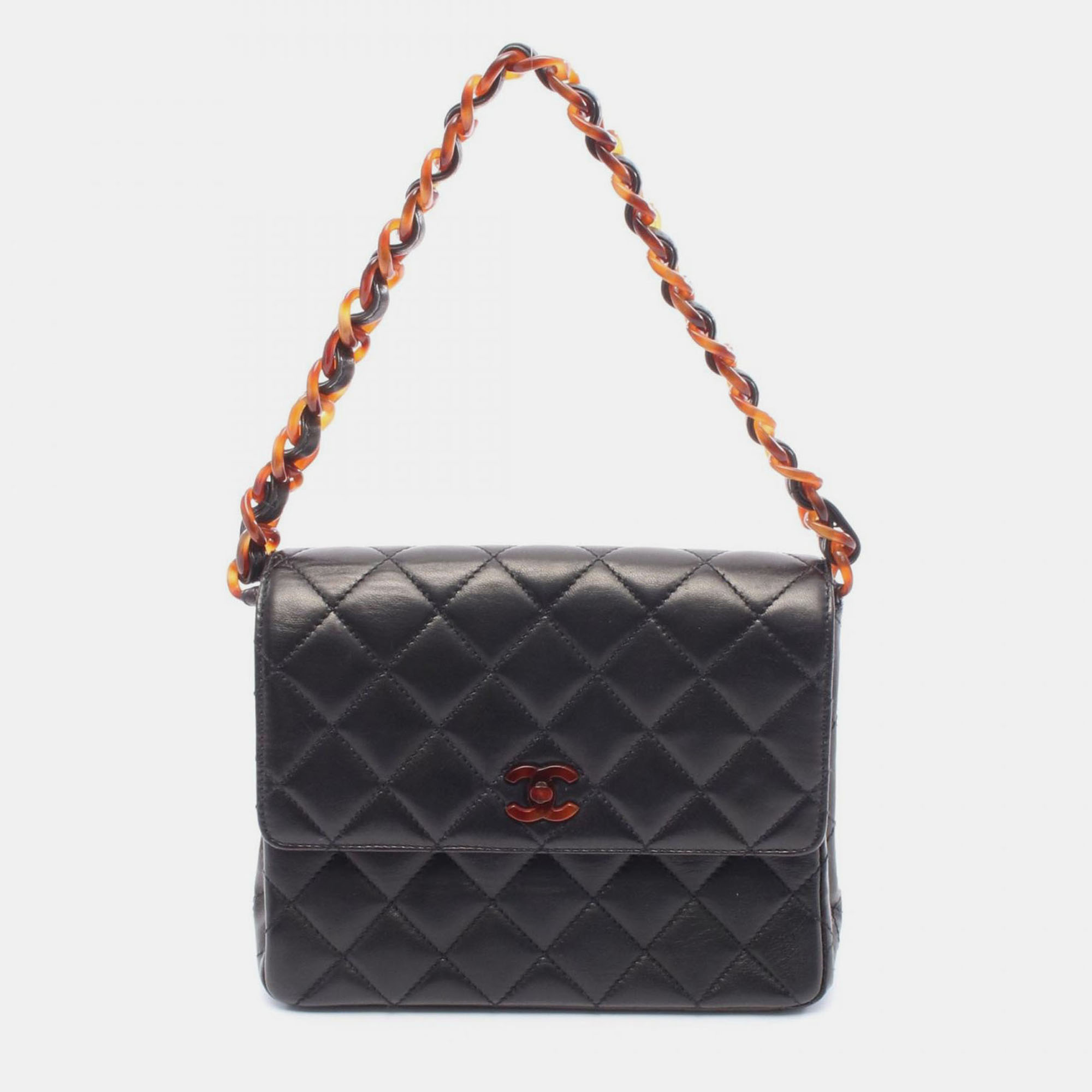 

Chanel Flap Acrylic Chain Black Leather Shoulder Bag