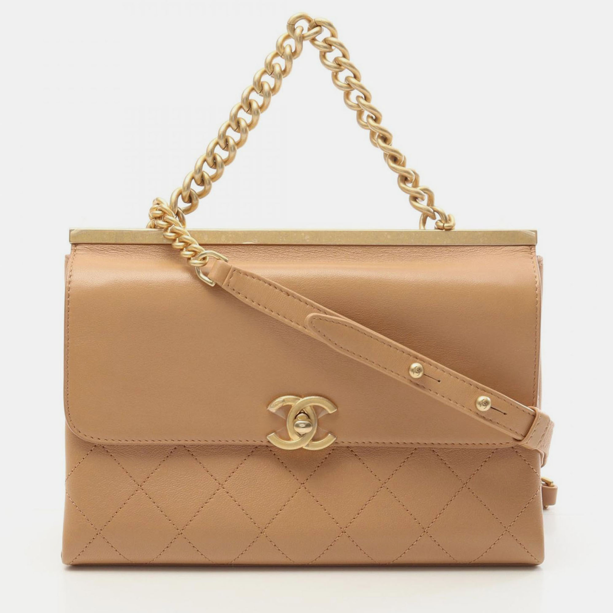 

Chanel Coco Luxe Beige Lambskin Leather Flap Bag