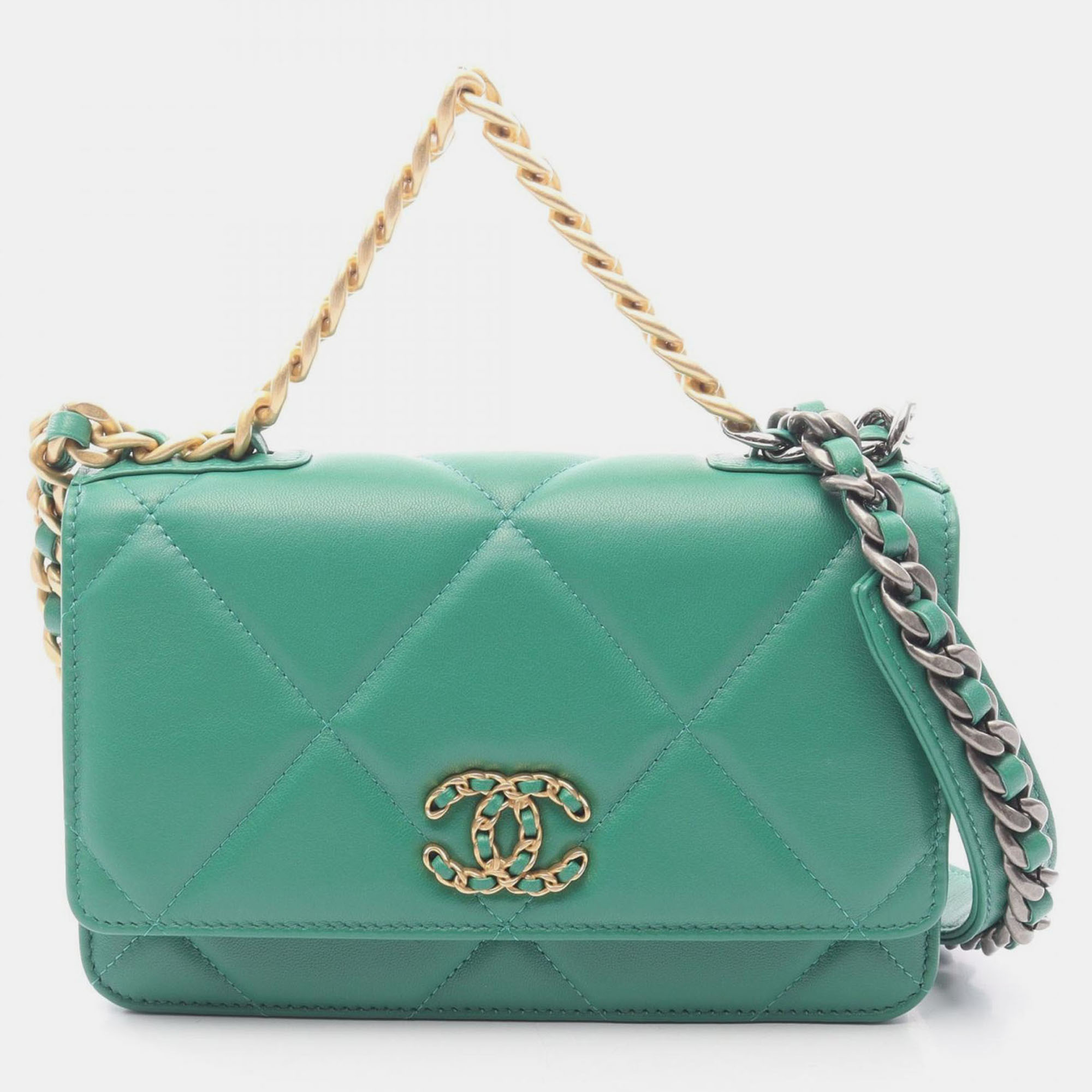 

Chanel 19 Green Leather Shoulder Bag