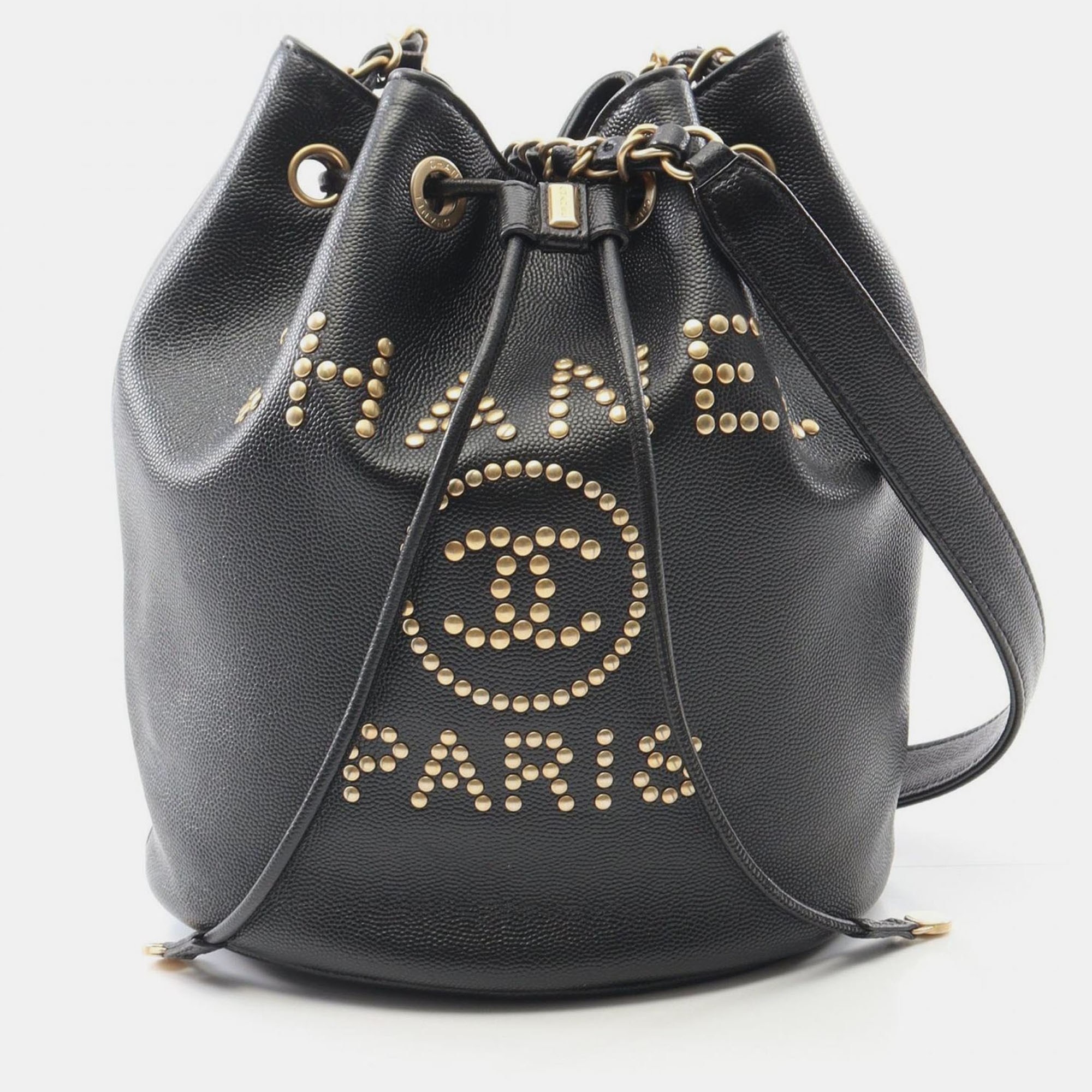 

Chanel Deauville Black Leather Shoulder Bag