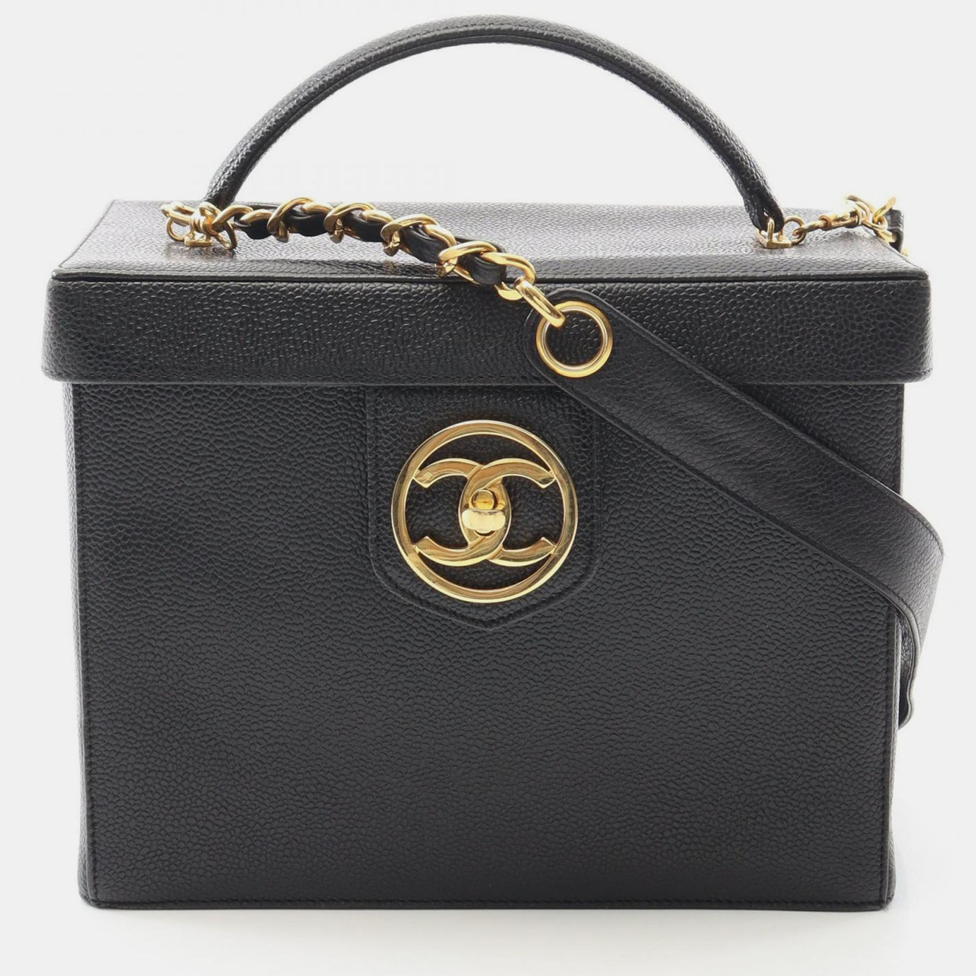 

Chanel Coco Mark Black Leather Vanity Case
