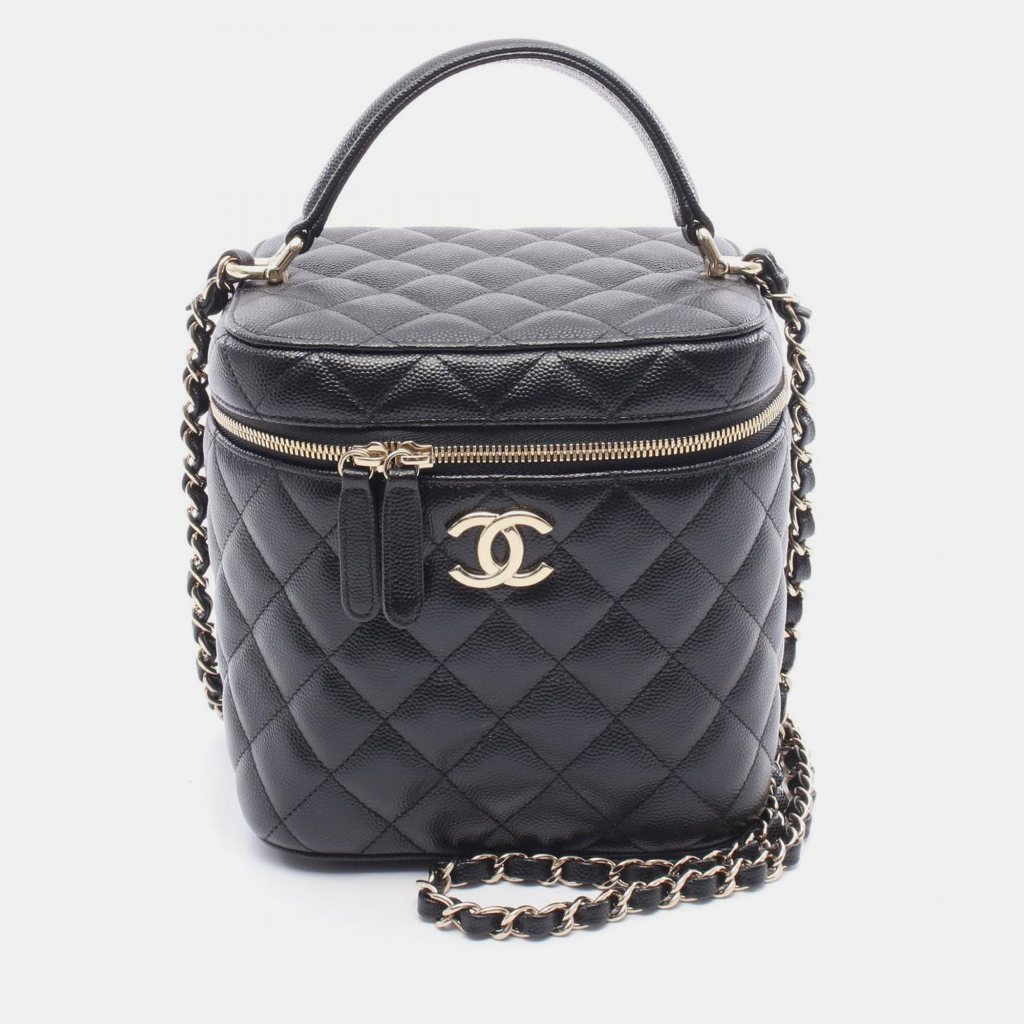 

Chanel Vanity Case Black Leather Shoulder Bag