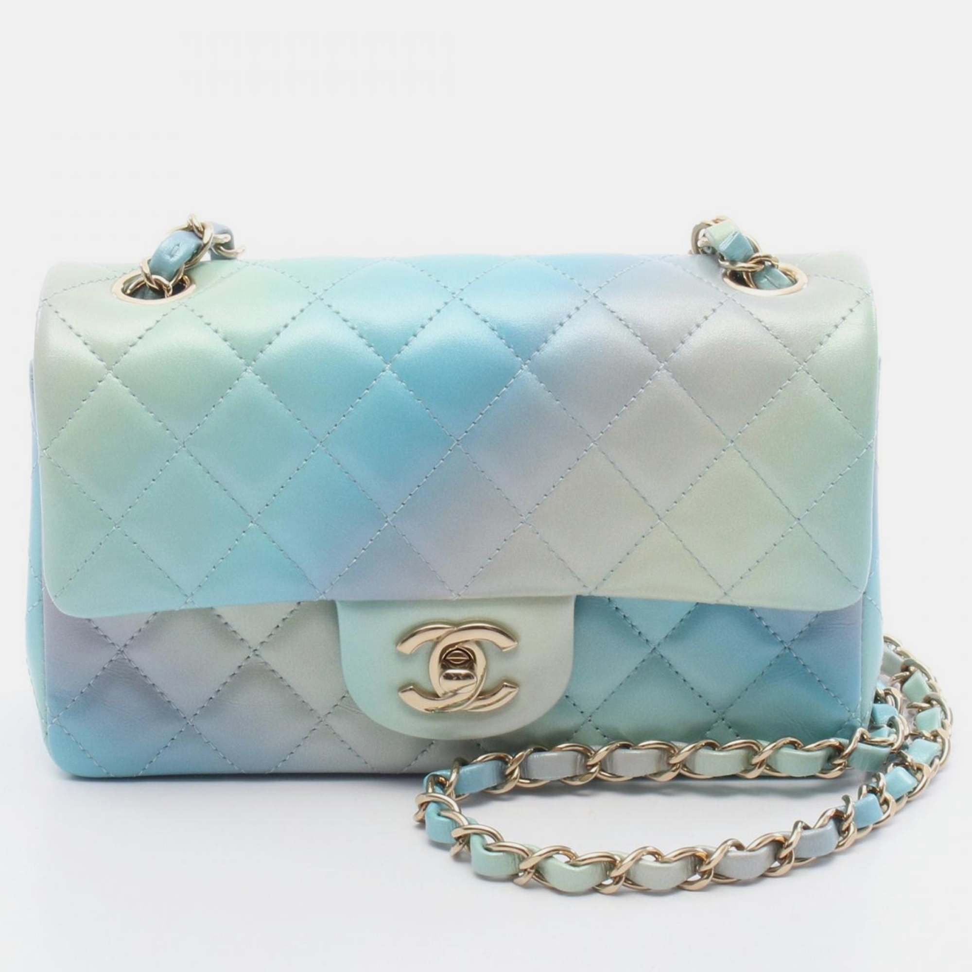 

Chanel Rectangular Flap Mini Blue Ombre Quilted Leather Shoulder Bag