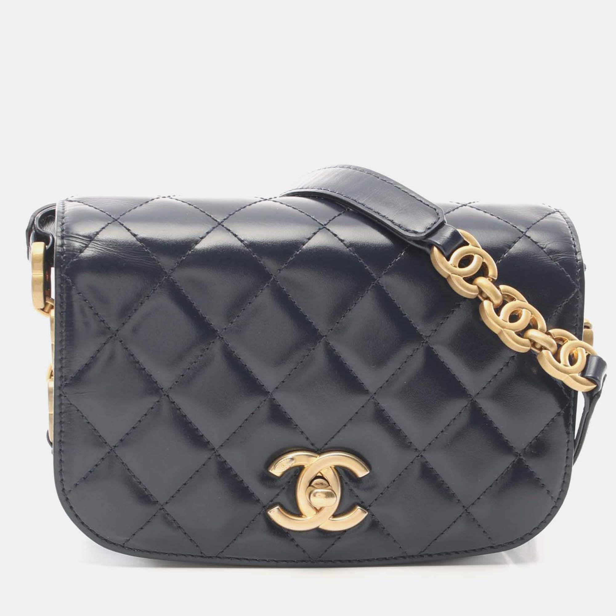 

Chanel Paris-Le19M My Sweet CC Blue Leather Flap Bag, Black