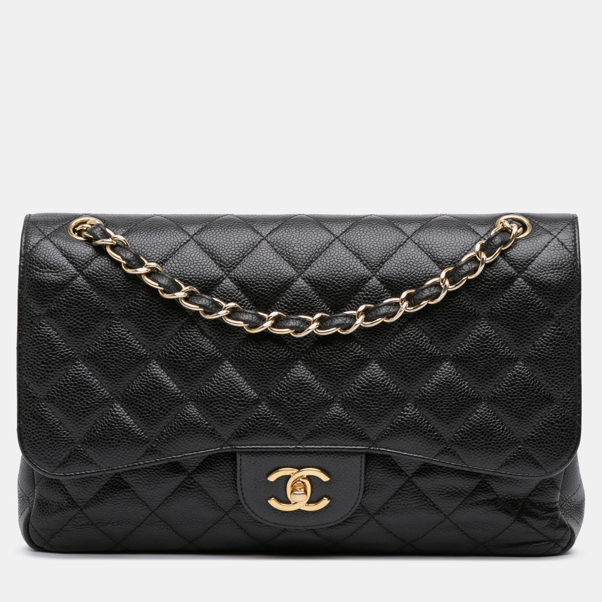 

Chanel Black Jumbo Classic Caviar Double Flap