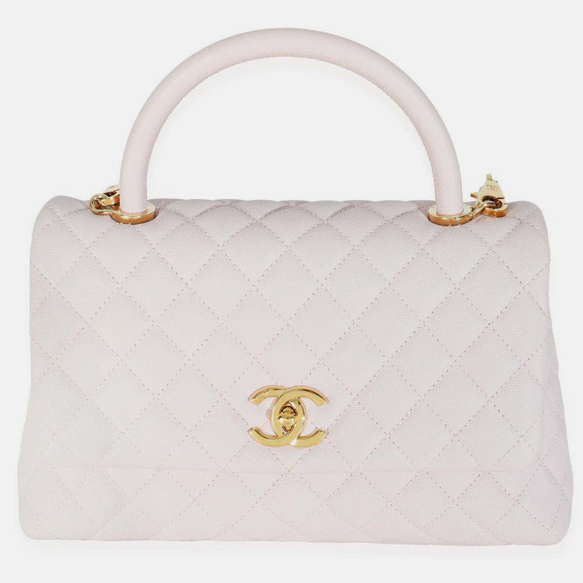 

Chanel Light Purple Quilted Caviar Medium Coco Top Handle Bag