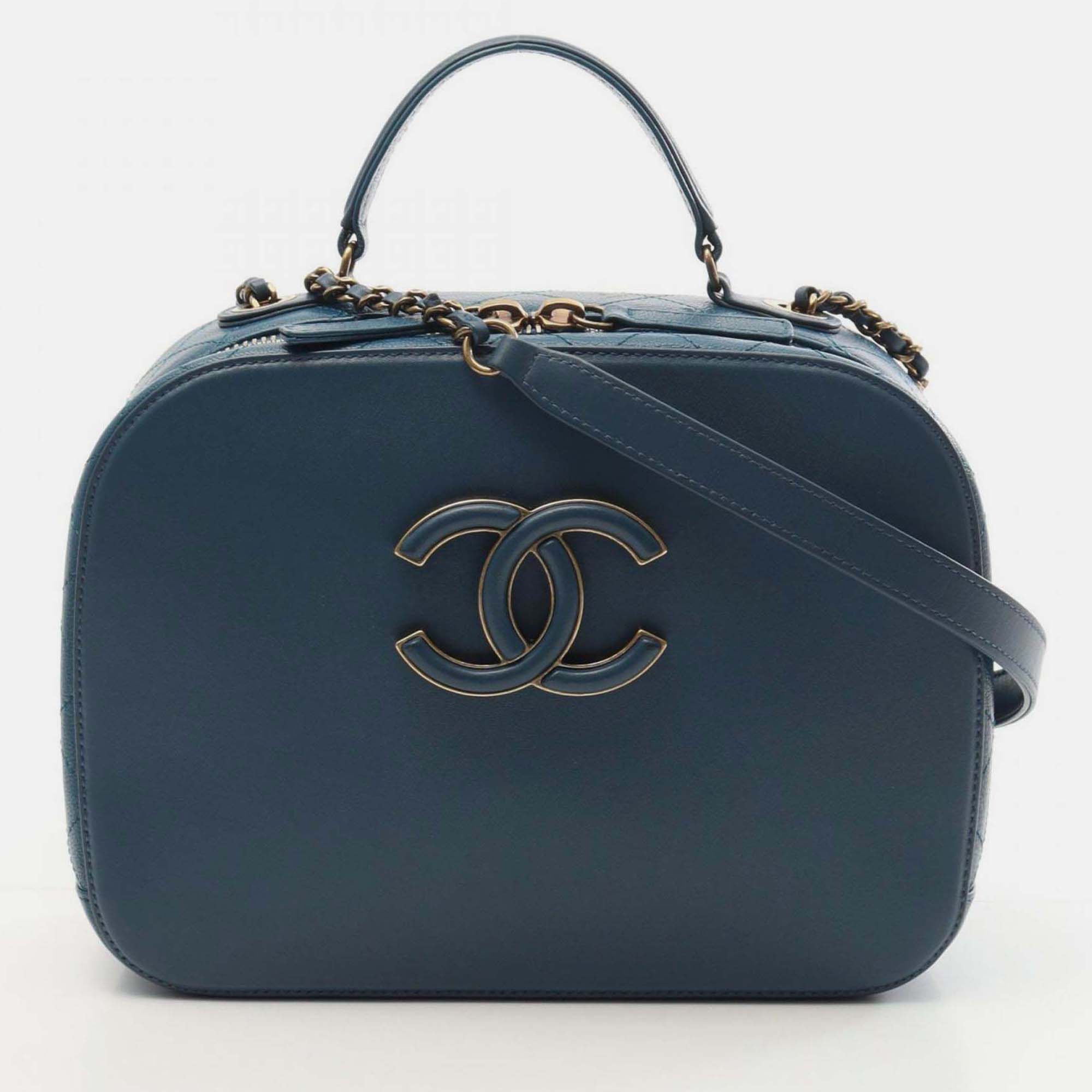 

Chanel Coco Mark Shoulder Bag Leather Blue