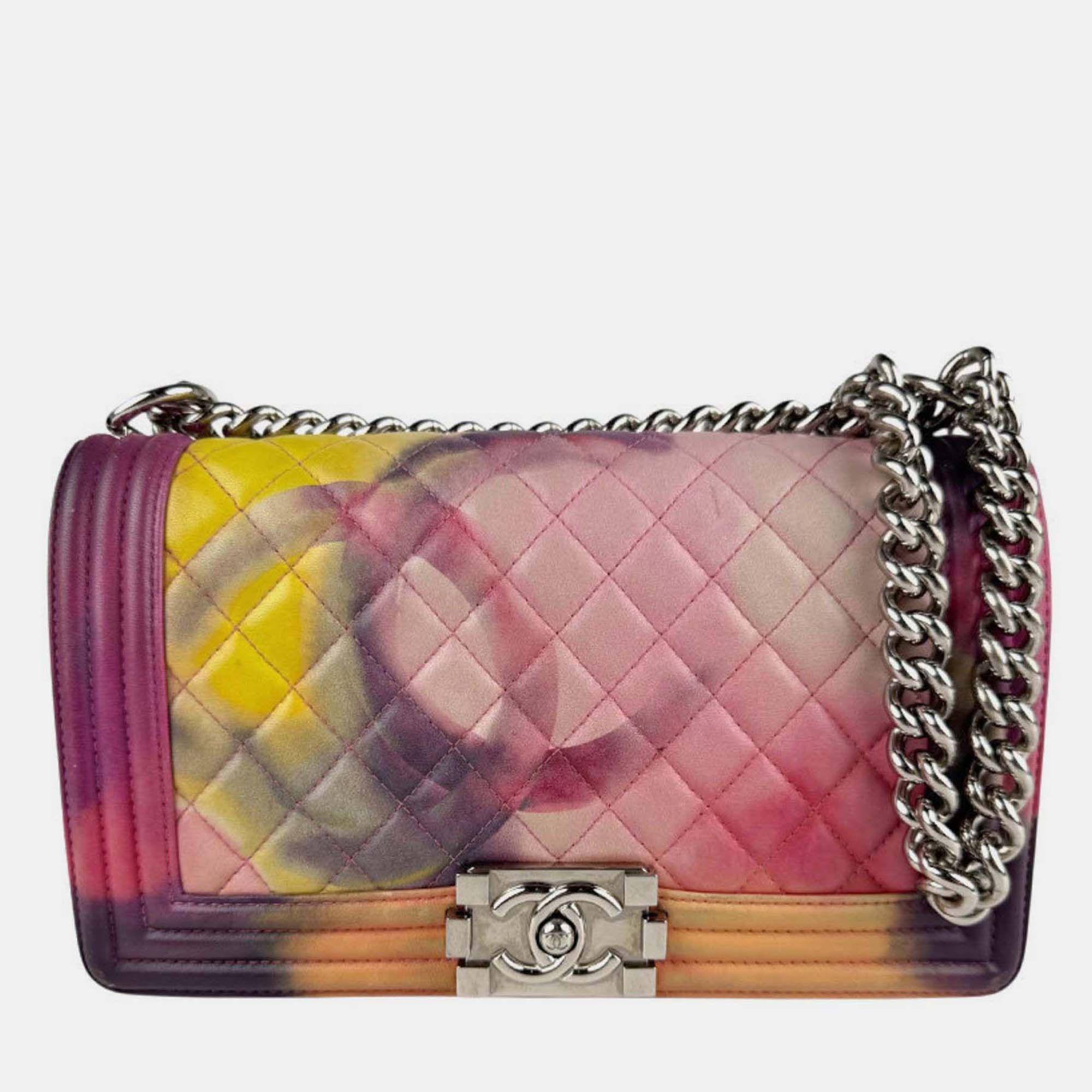 

Chanel Boy Chanel Shoulder Bag Leather Metal Multicolor Silver
