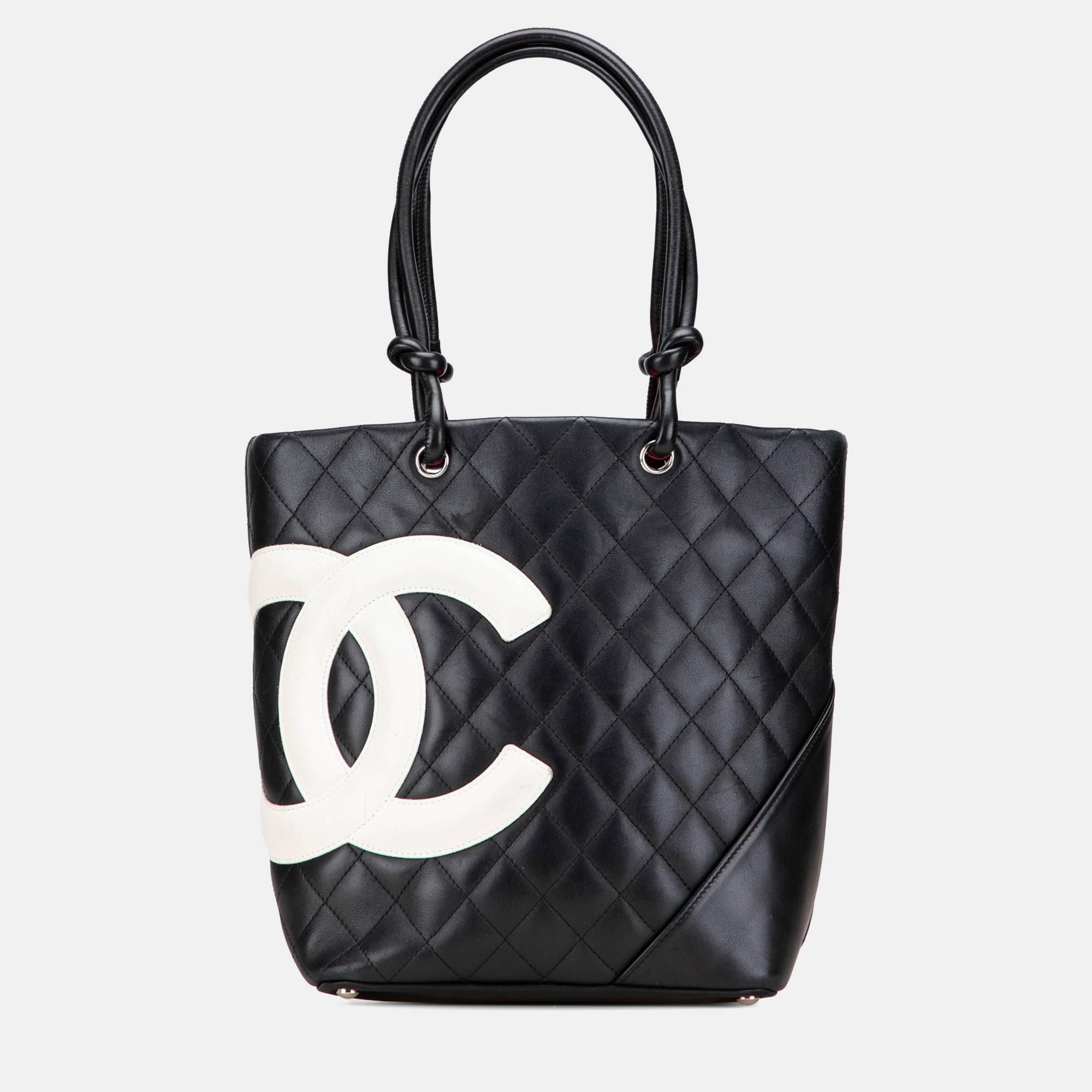 Pre-owned Chanel Black Medium Lambskin Cambon Ligne Tote