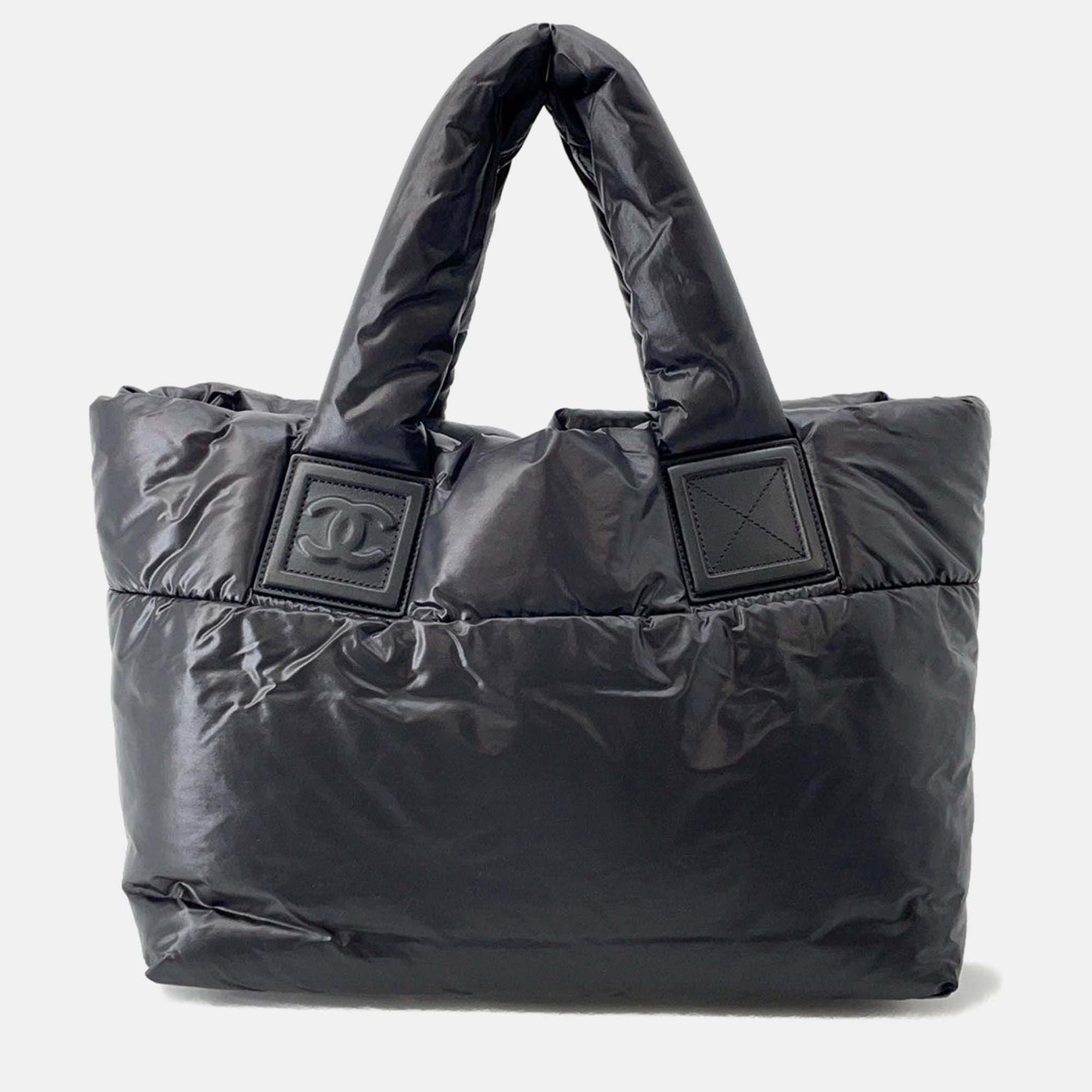 

Chanel Coco Cocoon Tote Bag Black Nylon Size Small