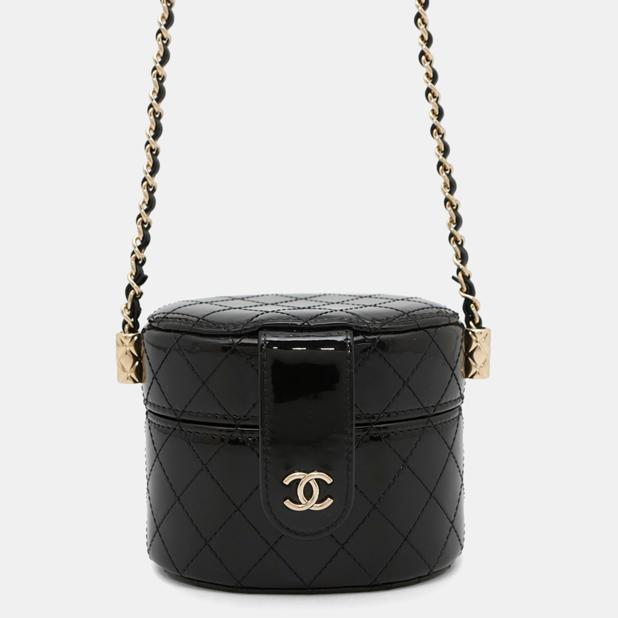 

Chanel Chain Shoulder Bag Mini Vanity Coco Mark Patent Black