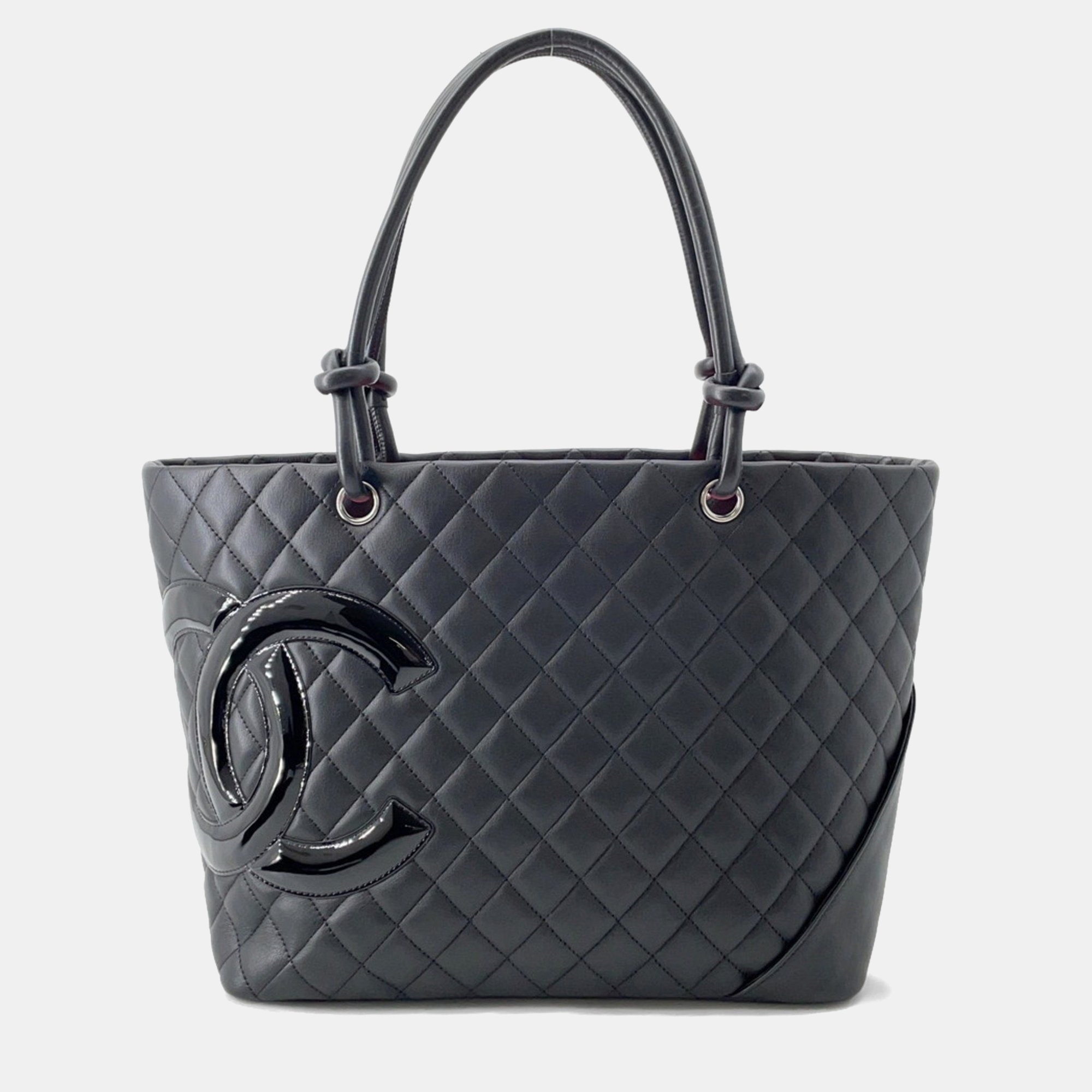 Pre-owned Chanel Tote Bag Cambon Line Large Coco Mark Leather Black