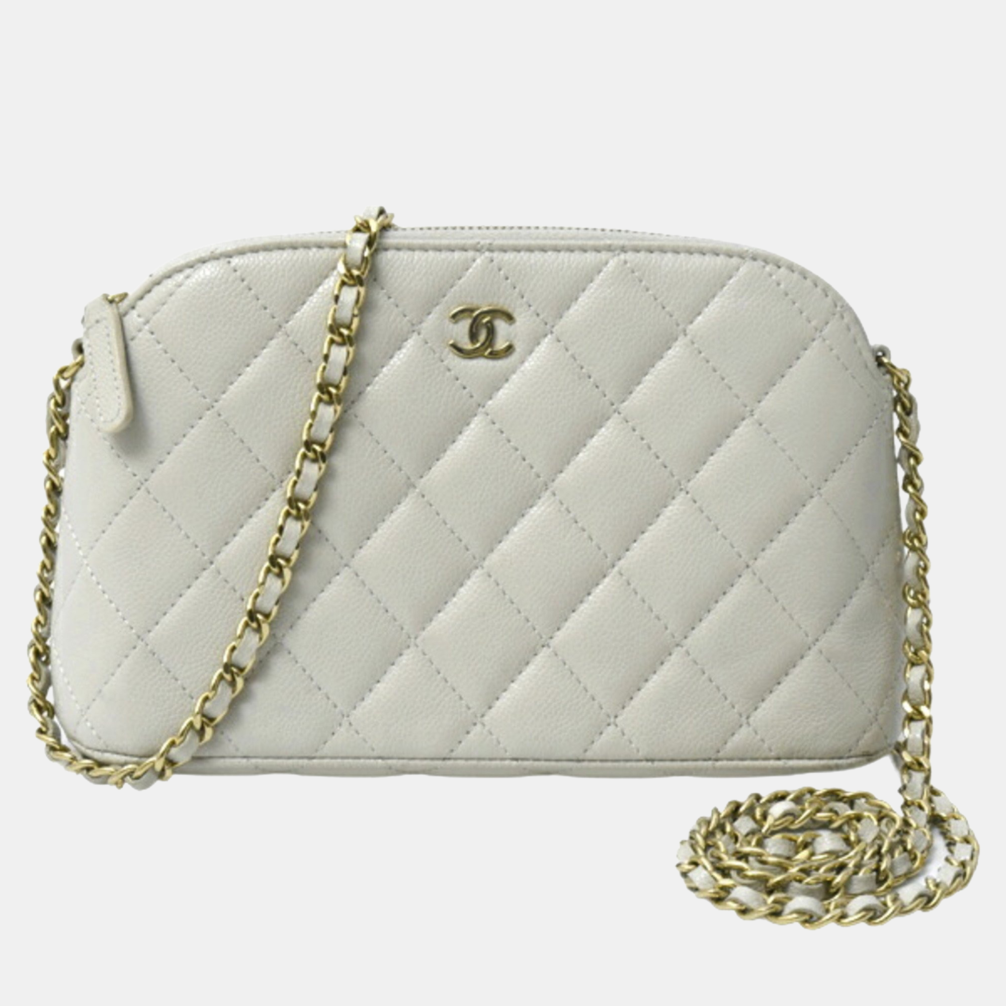 

Chanel Matelasse Chain Shoulder Bag In Caviar Leather Gray, Grey