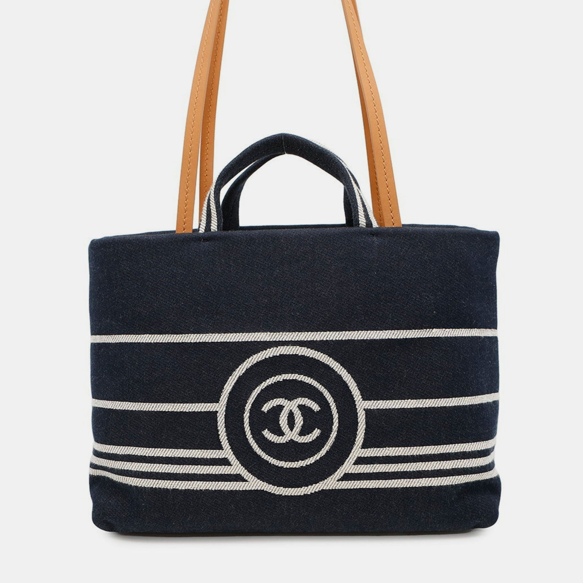 

Chanel 2-Way Tote Bag With Coco Mark In Denim, Navy blue