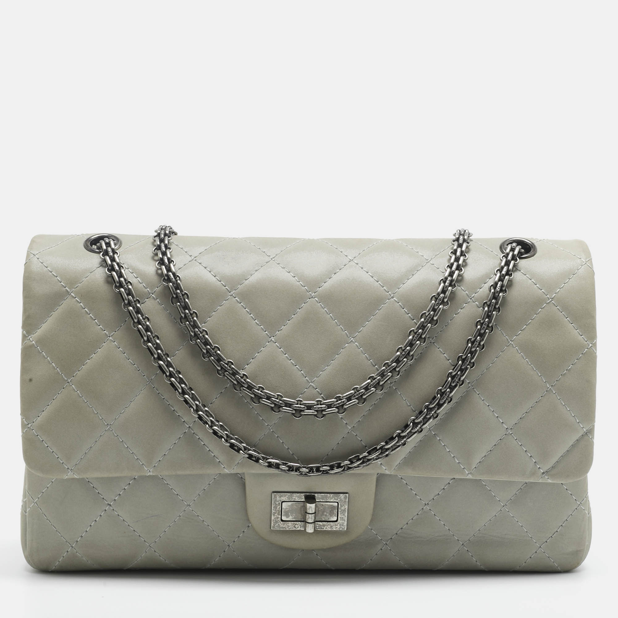 

Chanel Pale Blue Quilted Shimmer Leather Classic 227 Reissue 2.55 Flap Bag