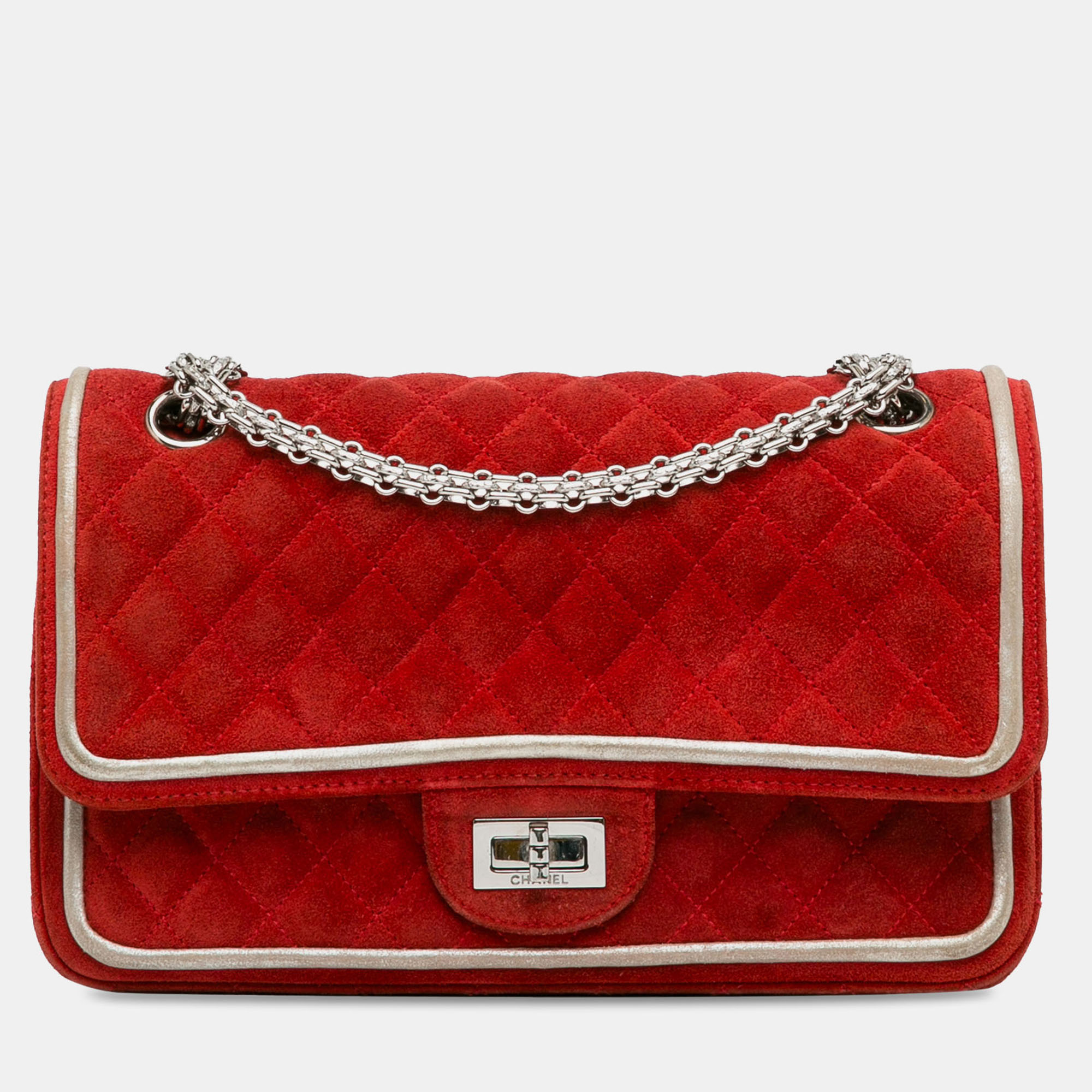 

Chanel Red Medium Suede Re-issue 2.55 Double Flap