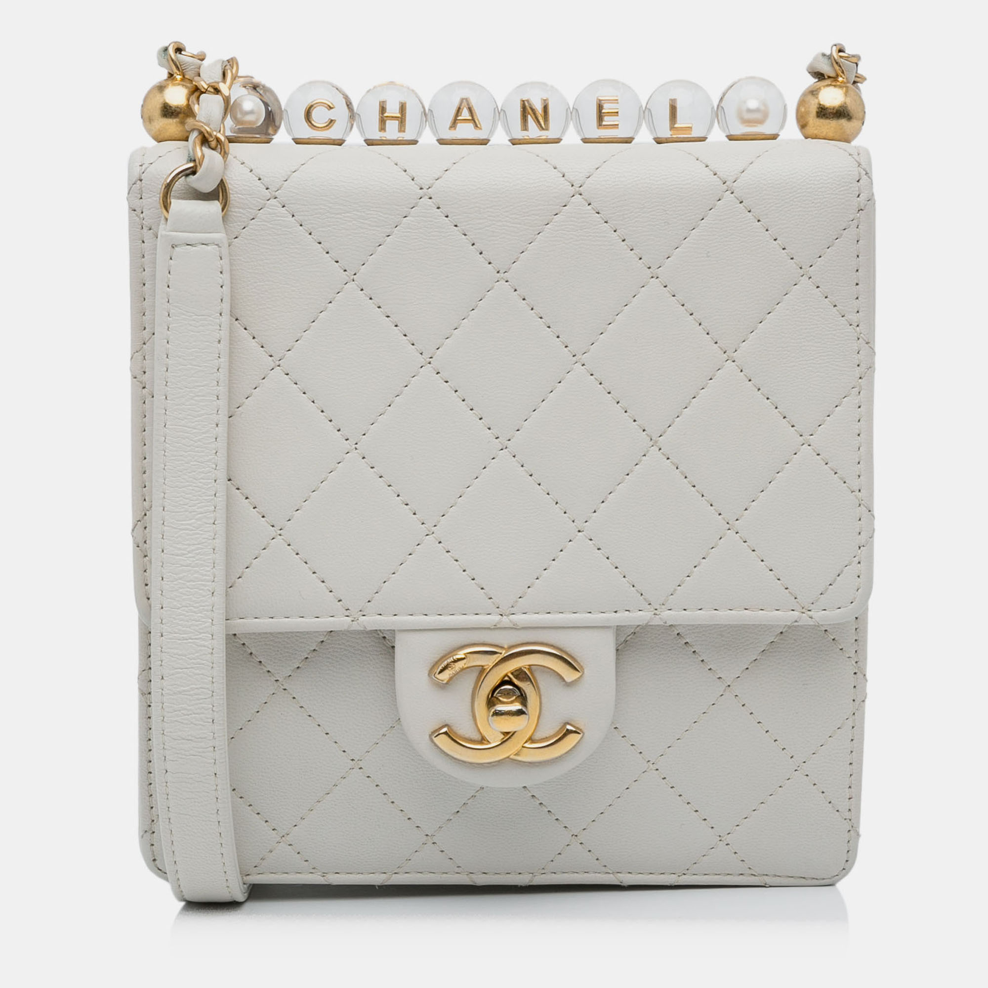 

Chanel White Mini Chic Pearls Crossbody