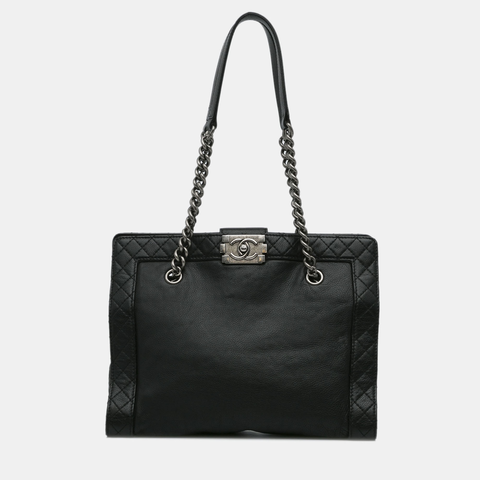

Chanel Black Medium Calfskin Boy Reverso Shopping Tote