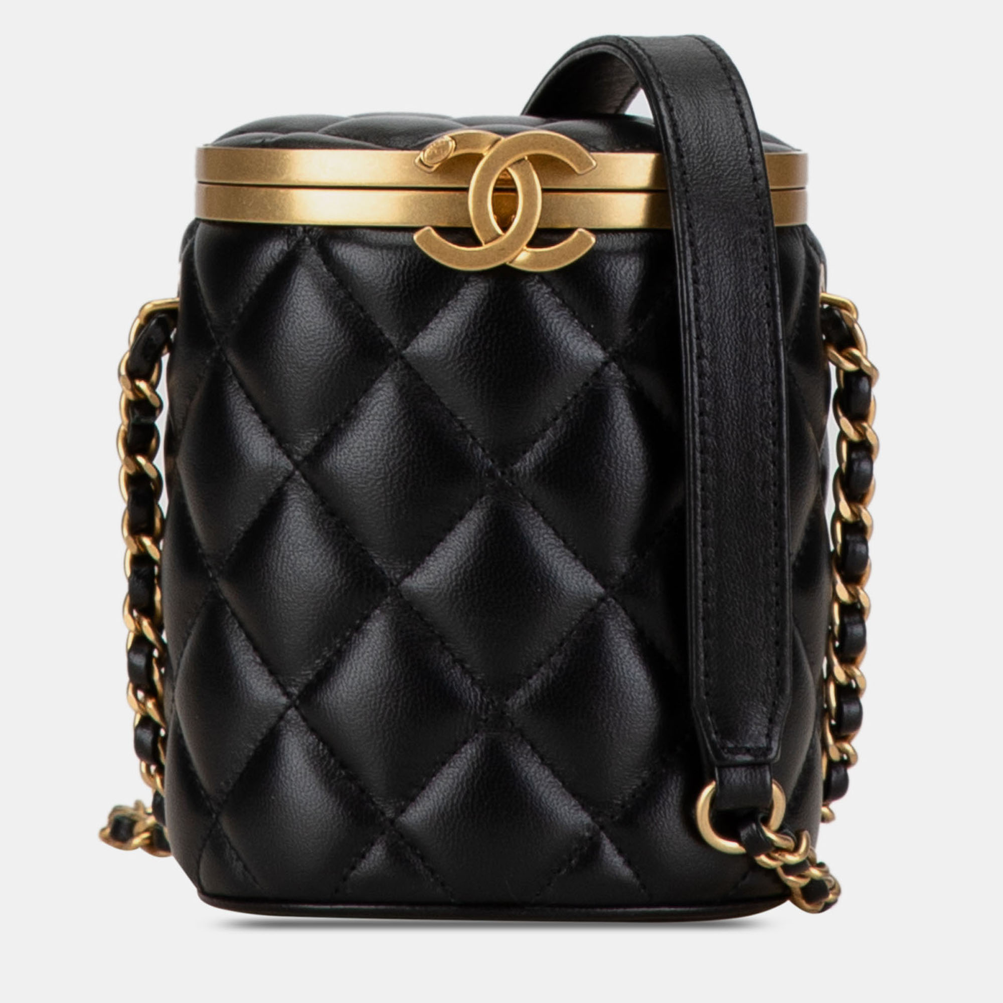 

Chanel Black Mini Lambskin Crown Box Bag