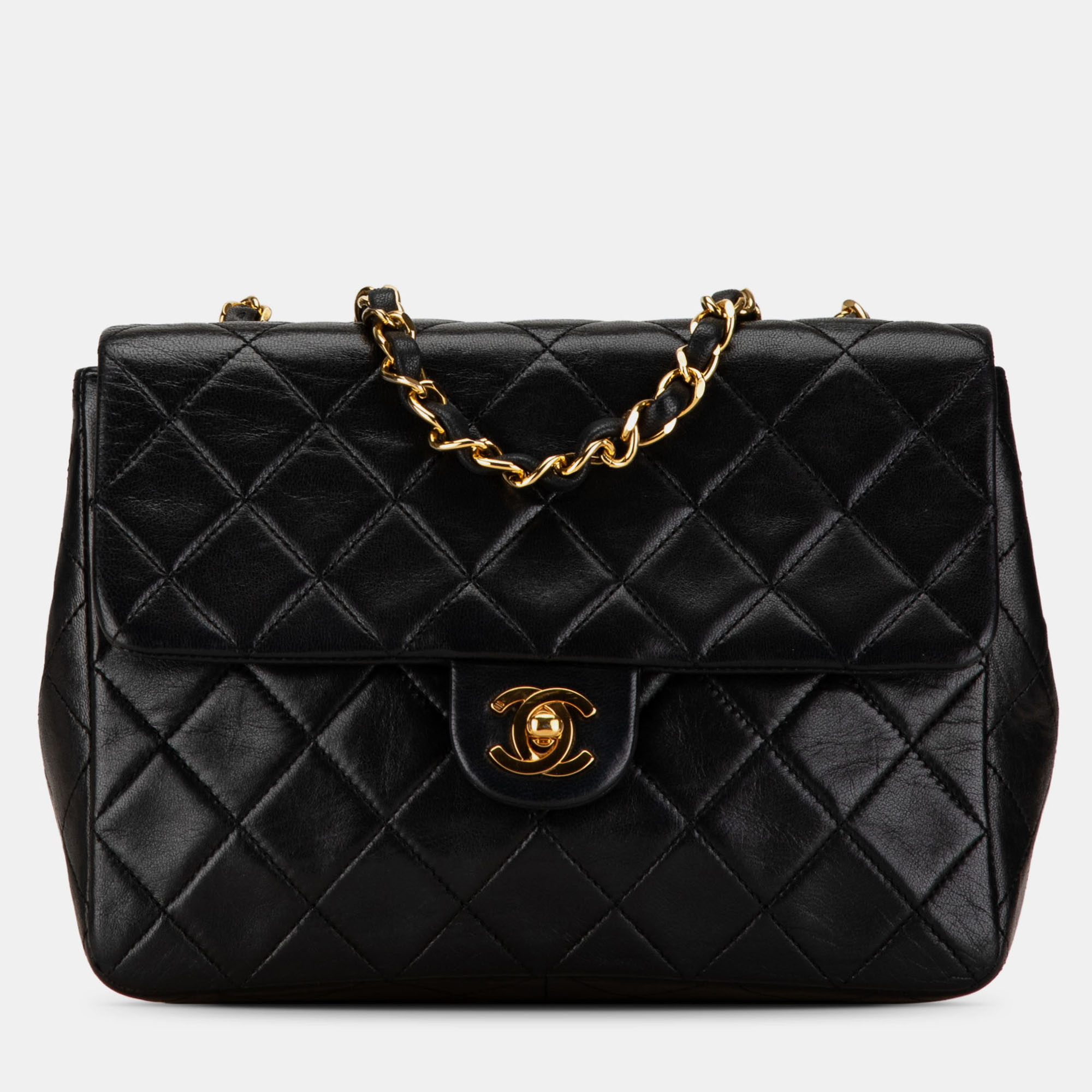 

Chanel Black Mini Square Classic Lambskin Single Flap
