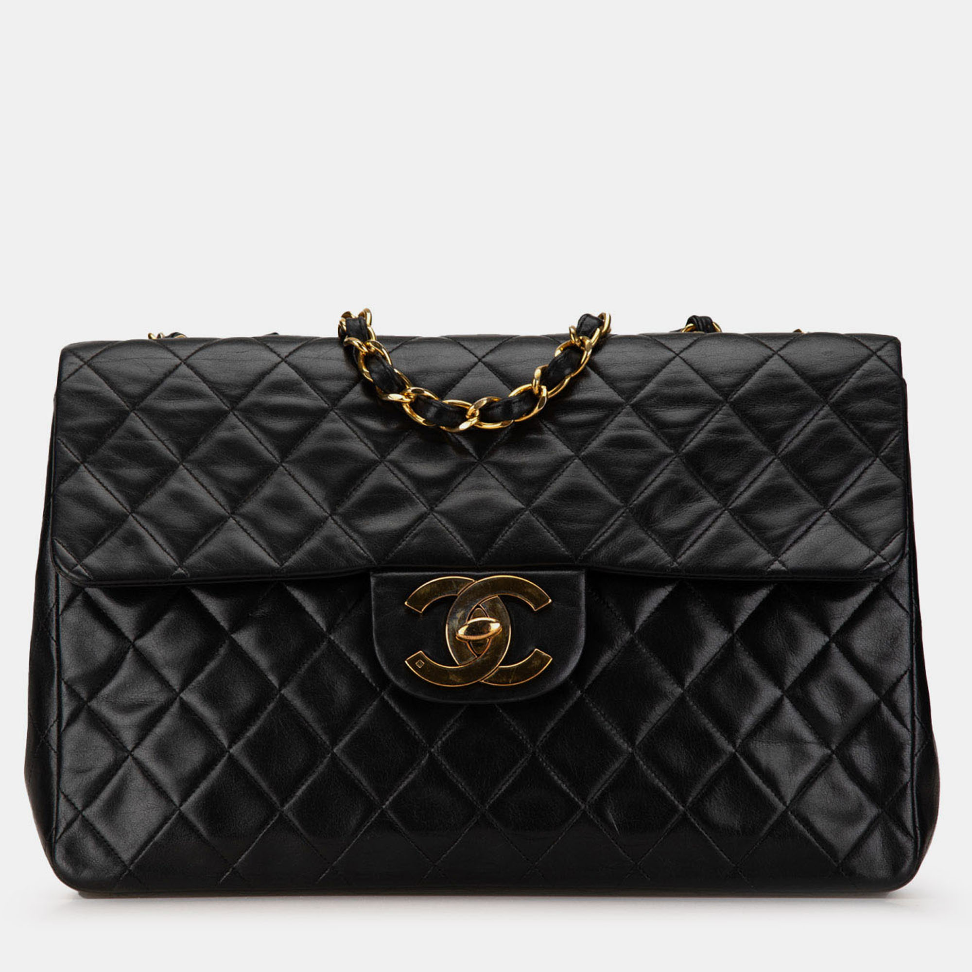 

Chanel Black Maxi  Classic Lambskin Single Flap