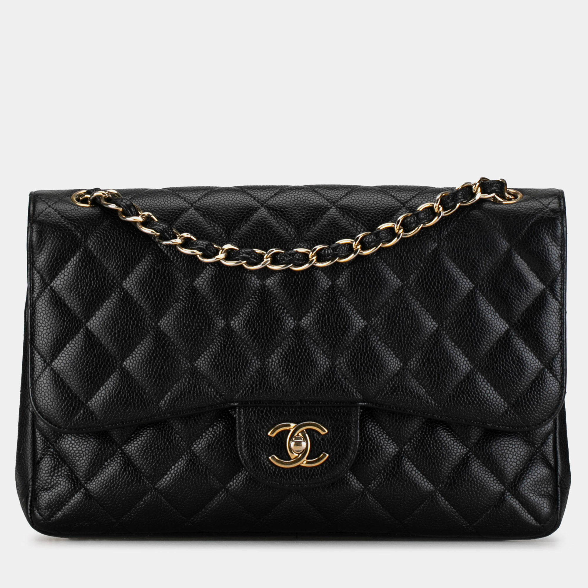 

Chanel Black Jumbo Classic Caviar Double Flap