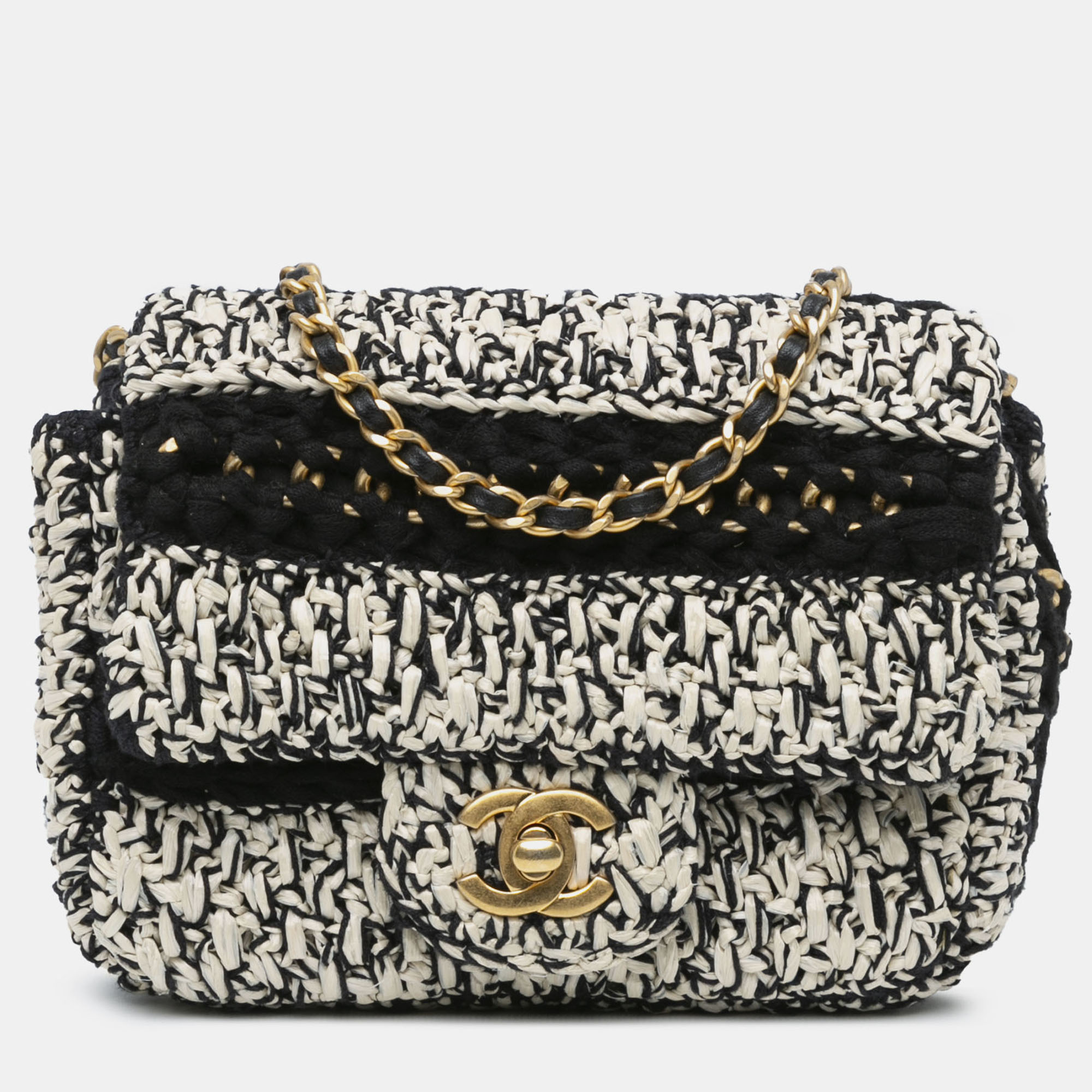 

Chanel Cream Raffia Braided with Love Flap
