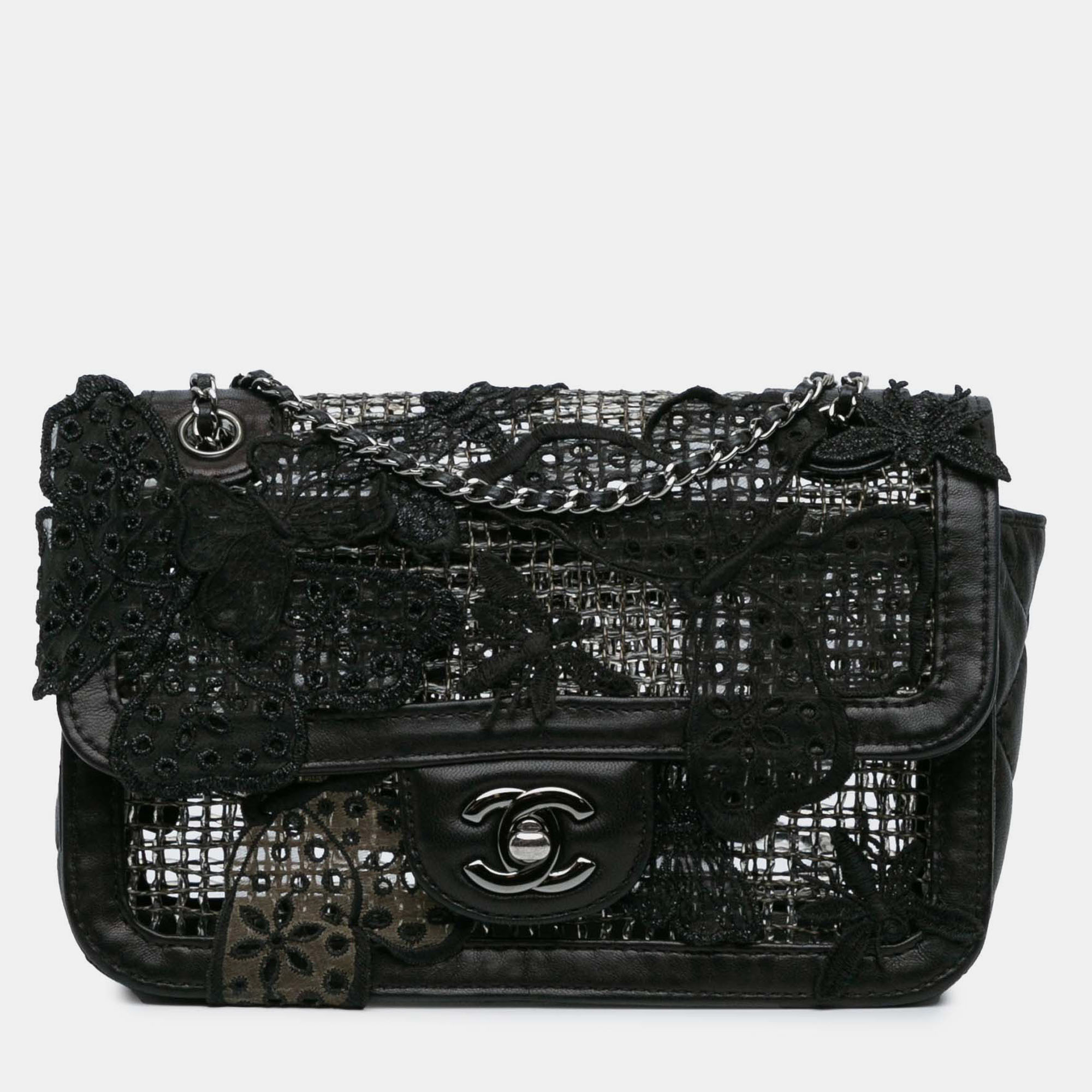 

Chanel Black Small Mesh Butterfly Flap