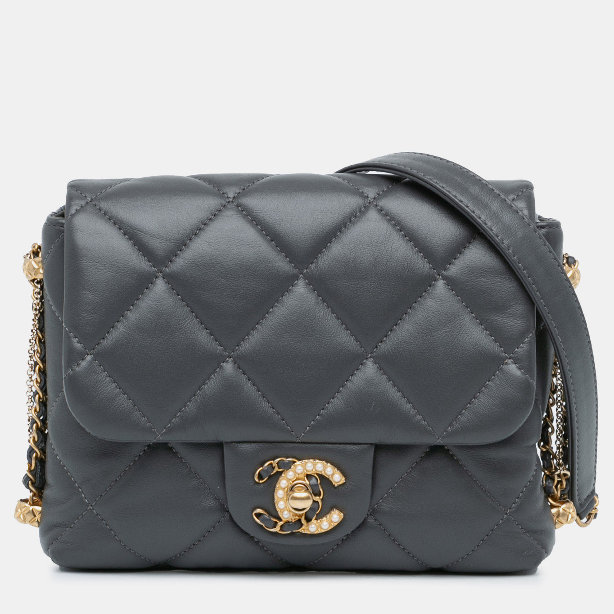 

Chanel Blue Mini Quilted Lambskin Crush on Chains Flap