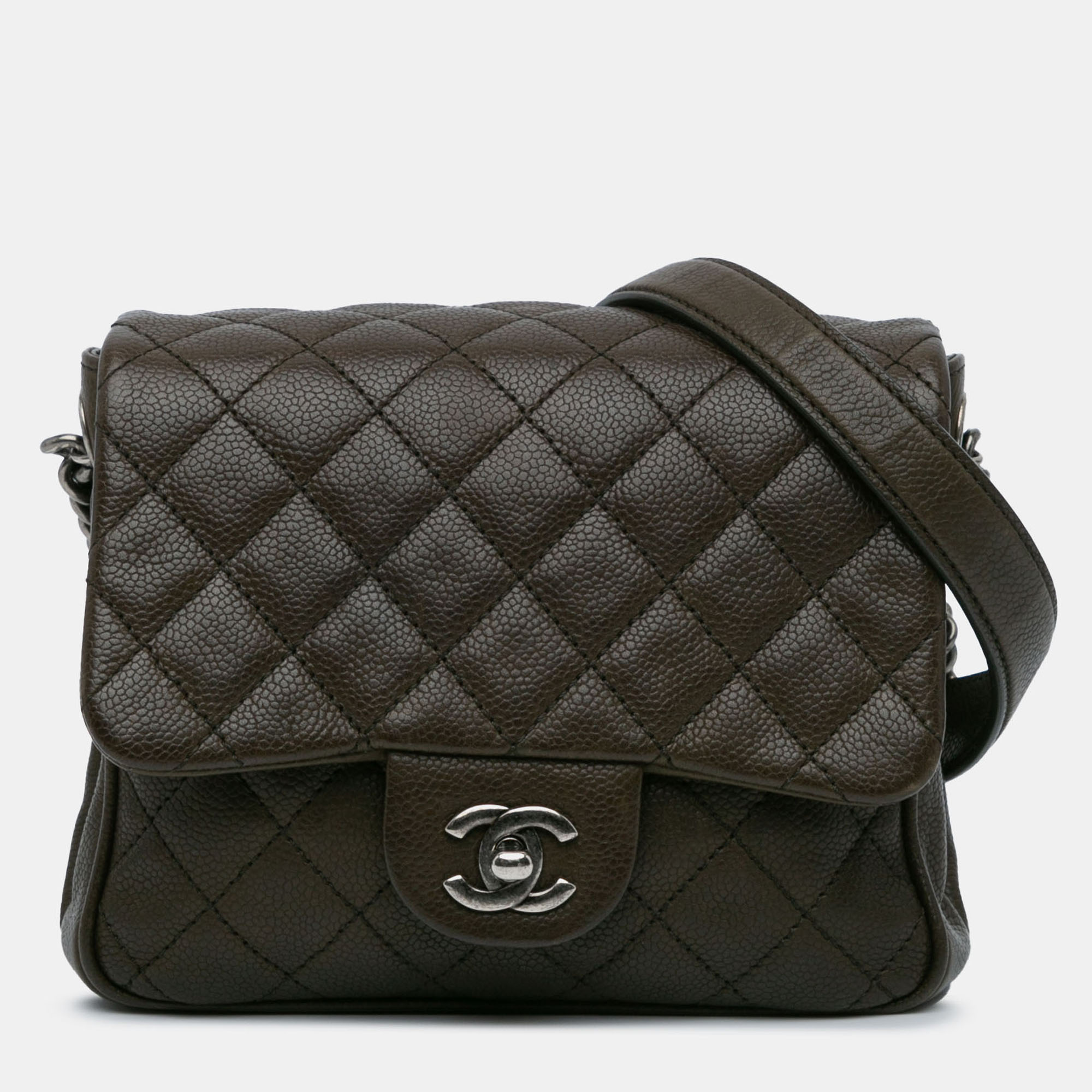 

Chanel Brown CC Quilted Caviar Crossbody