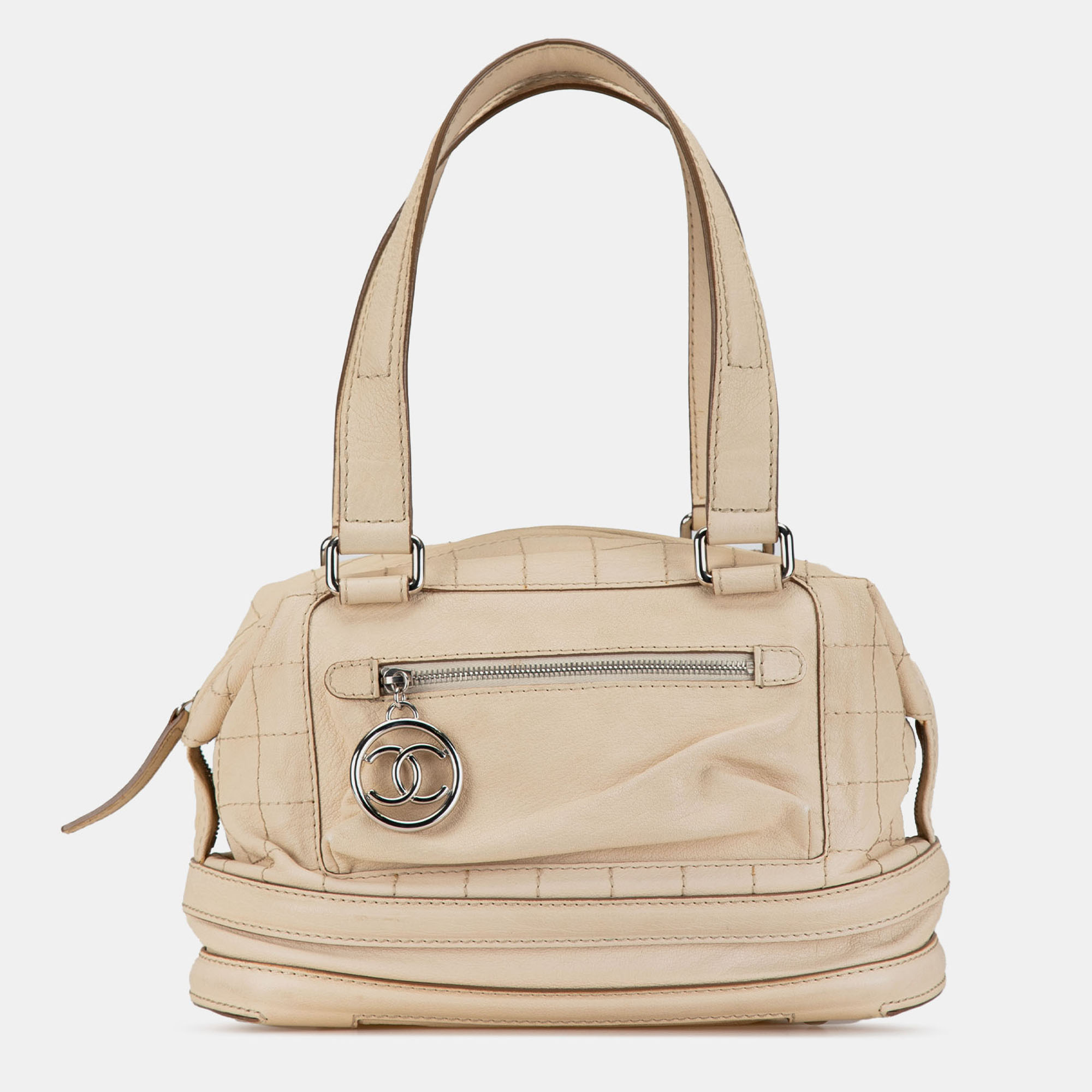 

Chanel Brown Goatskin Square Stitch Essential Bowler